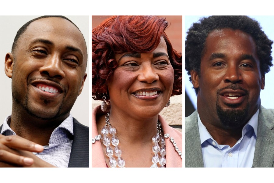 This combination of 2016, 2024 and 2017 photos shows, from left, Ashley D. Bell, Bernice A. King and Dhani Jones. (AP Photo/Paul Holston, Brynn Anderson, Willy Sanjuan)