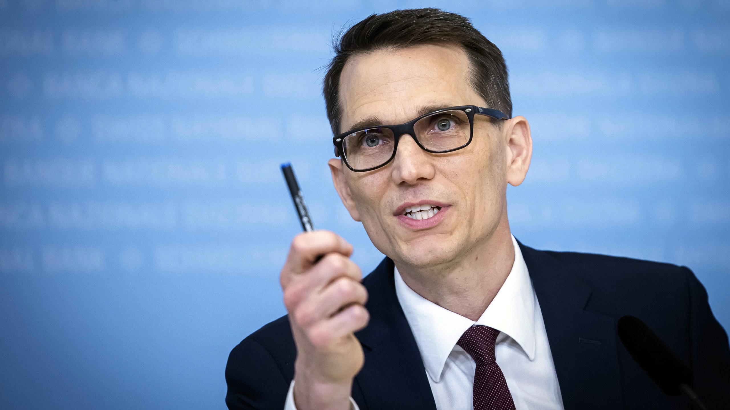 Swiss National Bank's (SNB) Chairman of the Governing Board Martin Schlegel speaks during a media briefing at the Swiss National Bank in Zurich, Switzerland, Thursday, June 19, 2025. (Michael Buholzer/Keystone via AP)