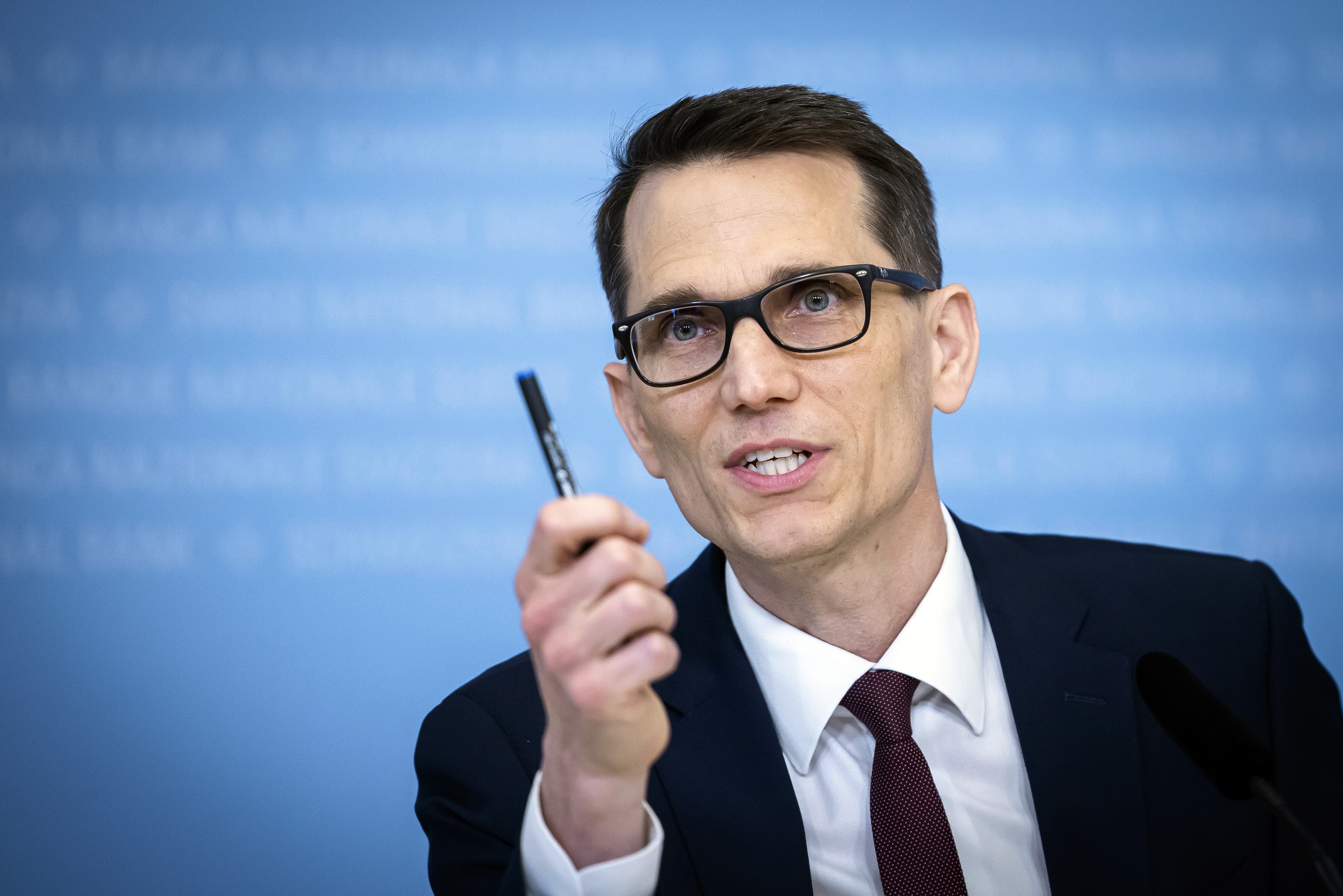Swiss National Bank's (SNB) Chairman of the Governing Board Martin Schlegel speaks during a media briefing at the Swiss National Bank in Zurich, Switzerland, Thursday, June 19, 2025. (Michael Buholzer/Keystone via AP)