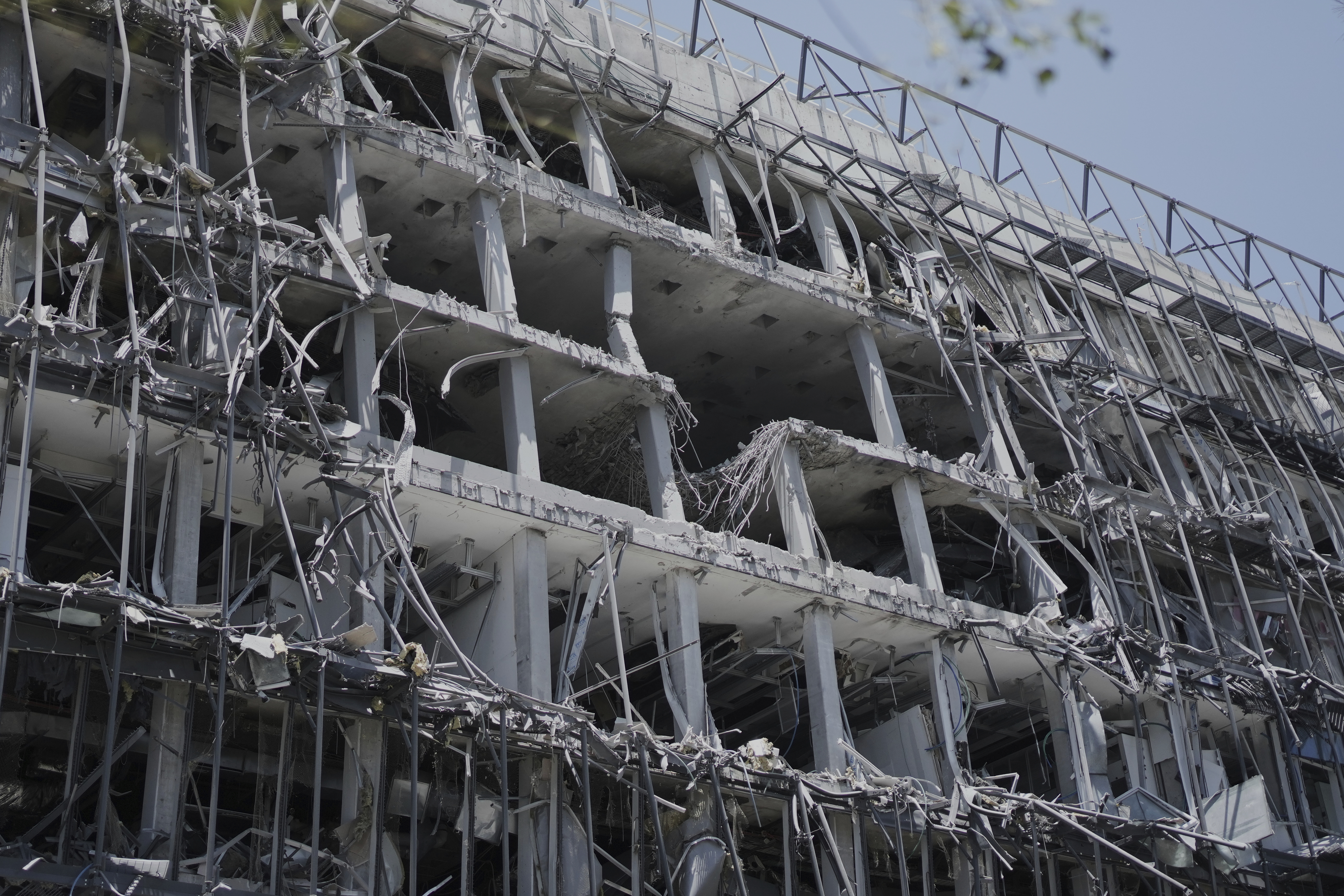 Damage to the Weizmann Institute of Science from an Iranian missile strike in Rehovot, Thursday, June 19, 2025. (AP Photo/Maya Alleruzzo)