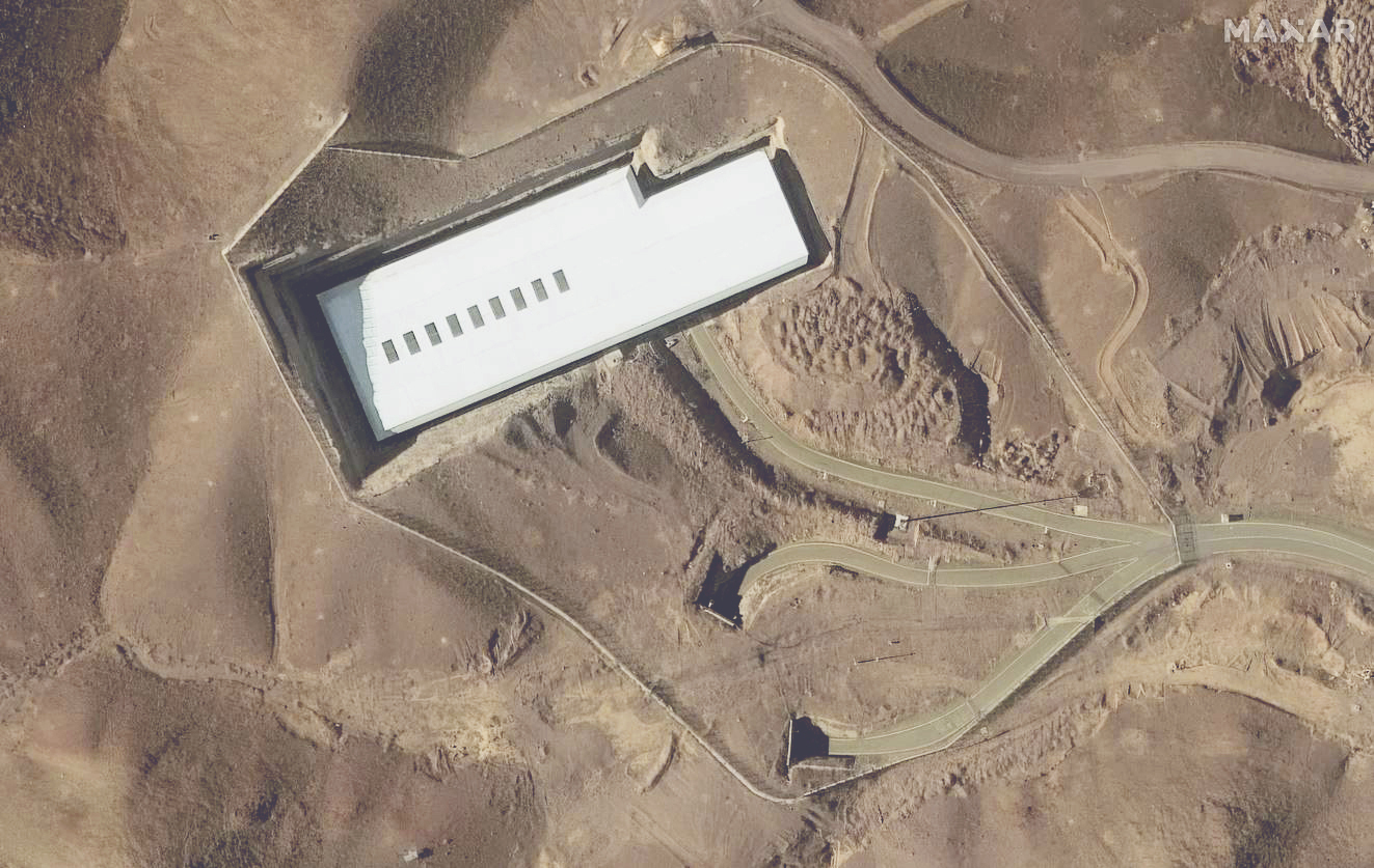 This satellite image provided by Maxar Technologies shows the Fordo enrichment facility in Iran on Jan. 24, 2025. (Maxar Technologies via AP)