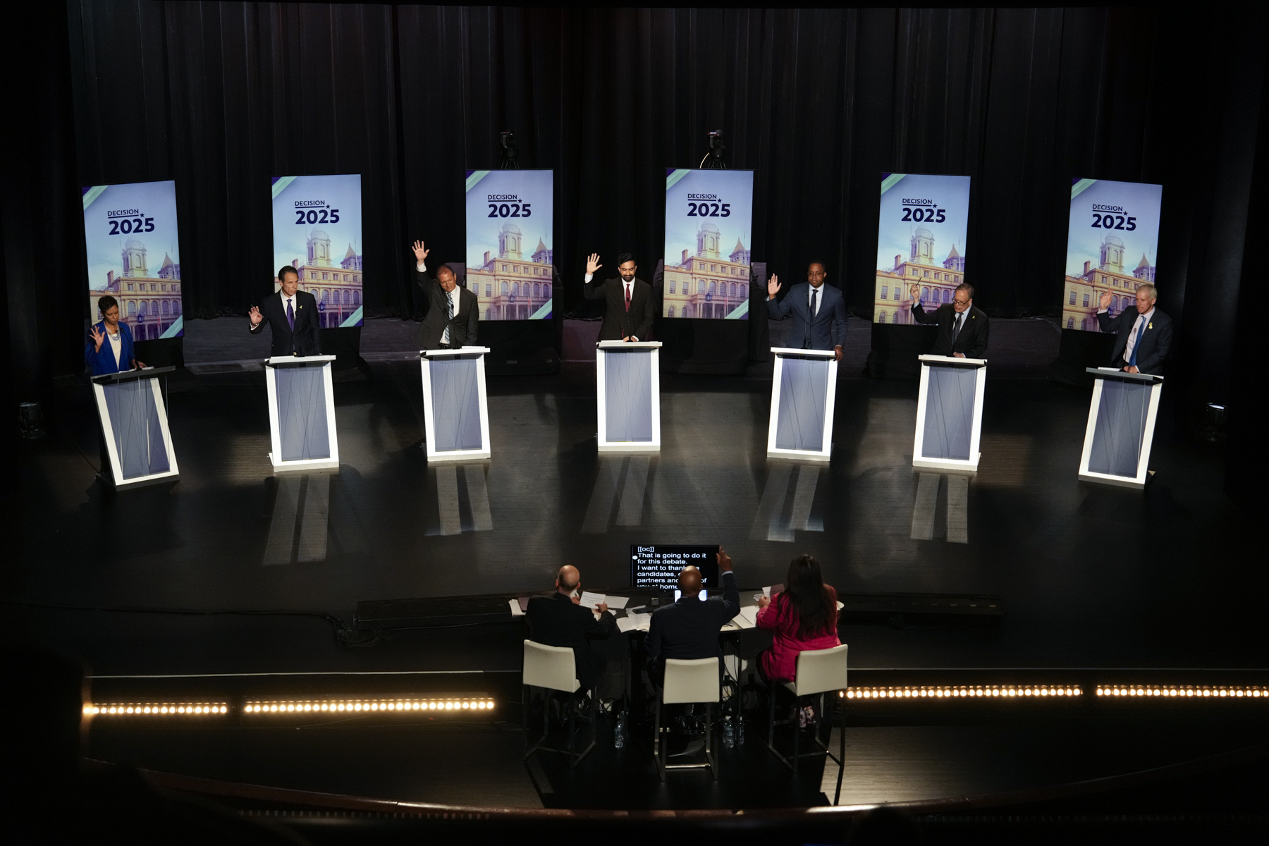 The New York City Democratic Mayoral Primary Debate at the John Jay College of Criminal Justice in the Gerald W. Lynch Theater on Thursday, June 12, 2025 in New York City. (Vincent Alban/The New York Times via AP, Pool)