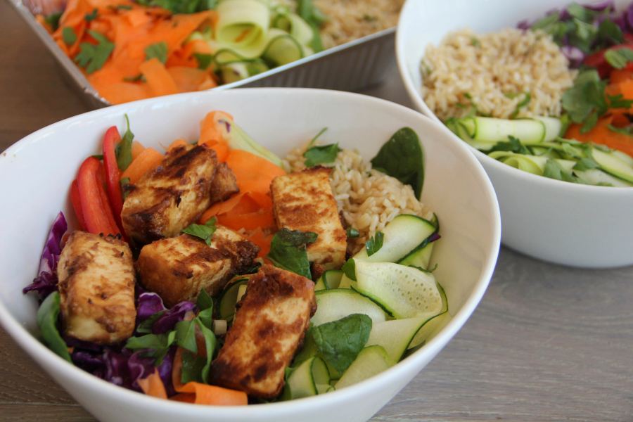FILE - A Thai peanut, vegetable and tofu bowl is displayed for a photograph in Coronado, Calif., on April 29, 2017. (Melissa d'Arabian via AP, File)