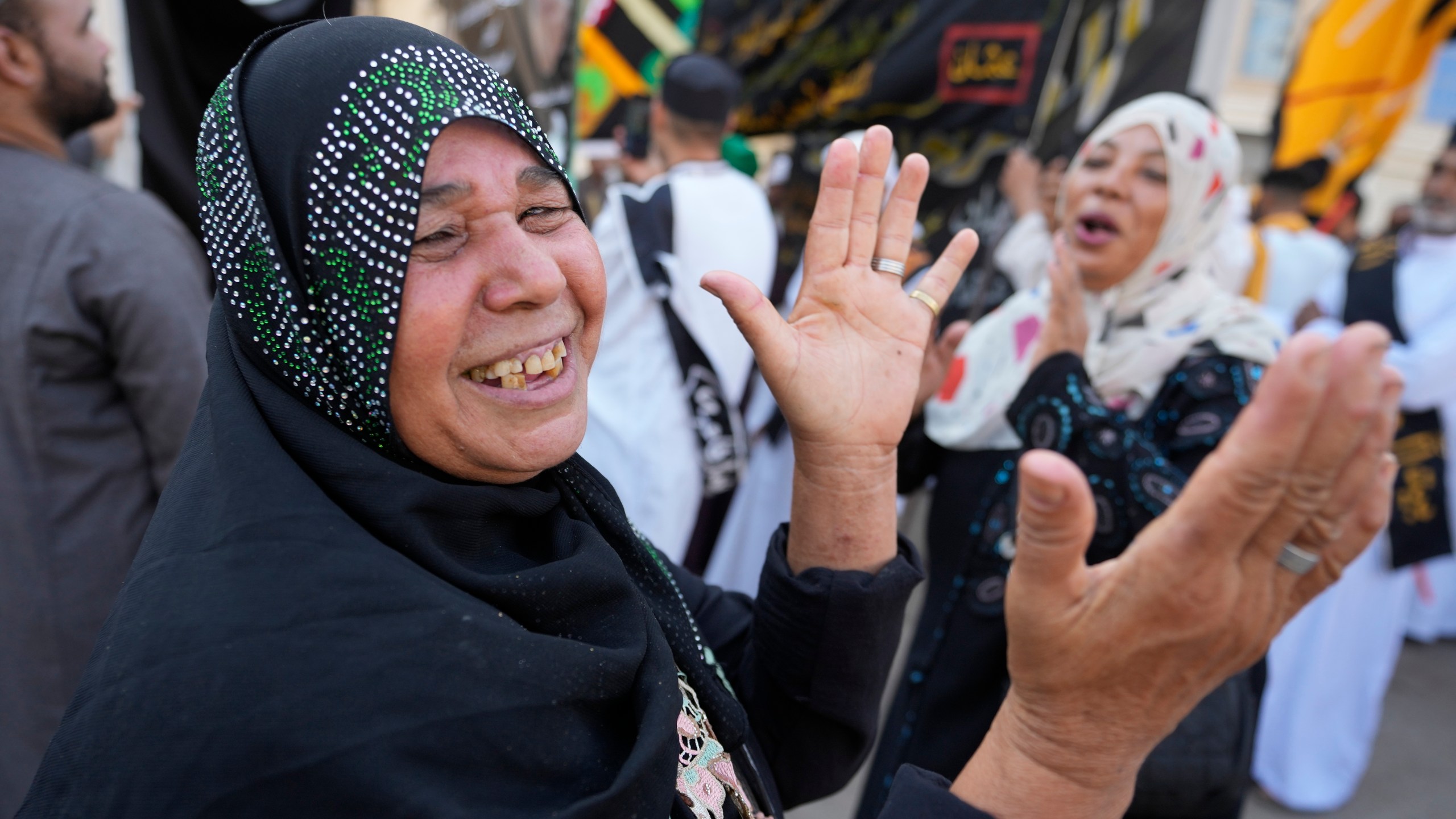 FILE - Sufi Muslims perform Zikr, or remembrance of God, as they sing Islamic songs during a parade to commemorate the beginning of the Islamic new year, 1446 Hijri, in Cairo, Egypt, July 7, 2024. (AP Photo/Amr Nabil, File)