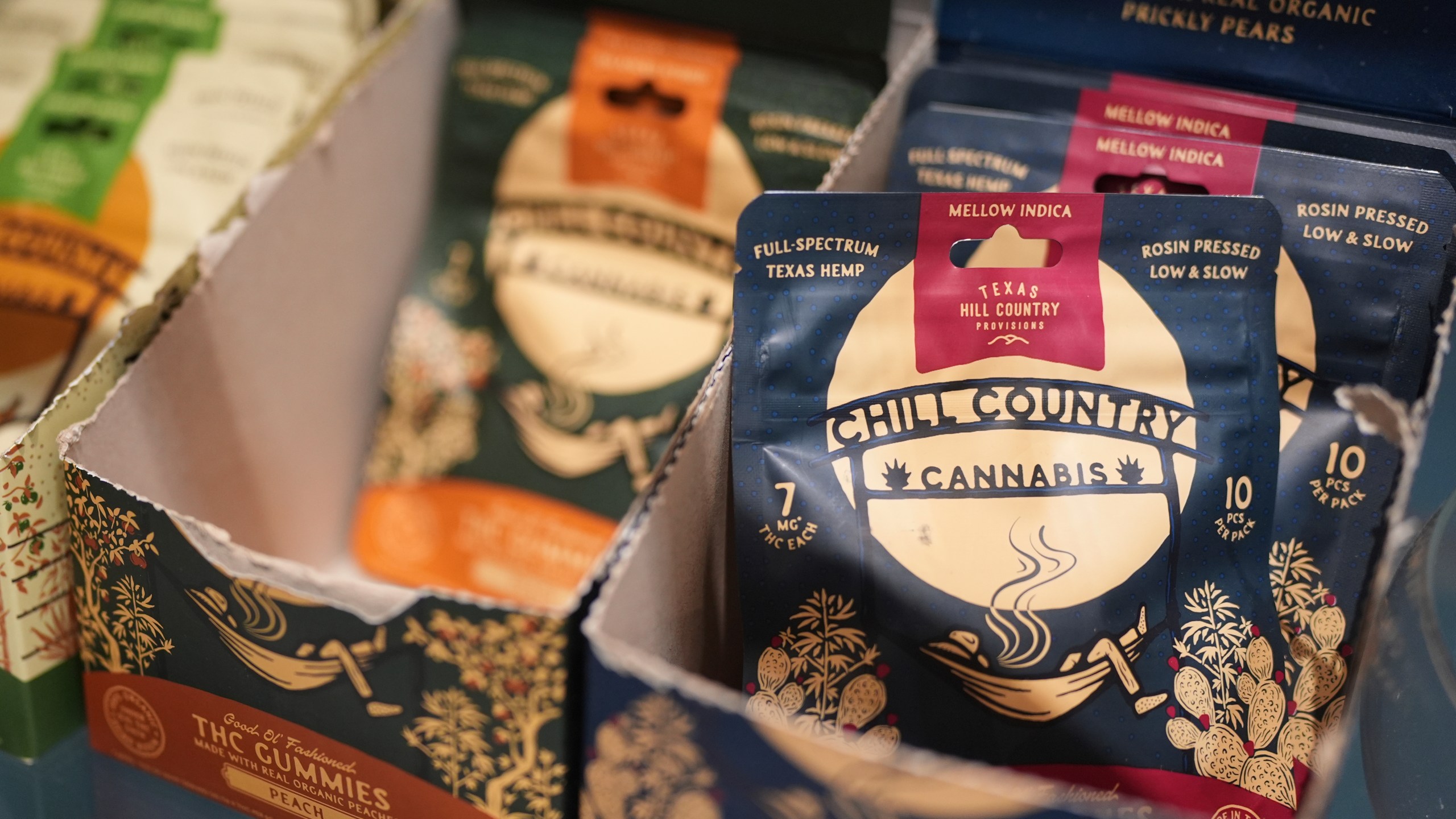 THC products that Texas lawmakers are seeking to ban are seen at the Dope Daughters dispensary, Thursday, May 29, 2025, in Austin, Texas. (AP Photo/Eric Gay)