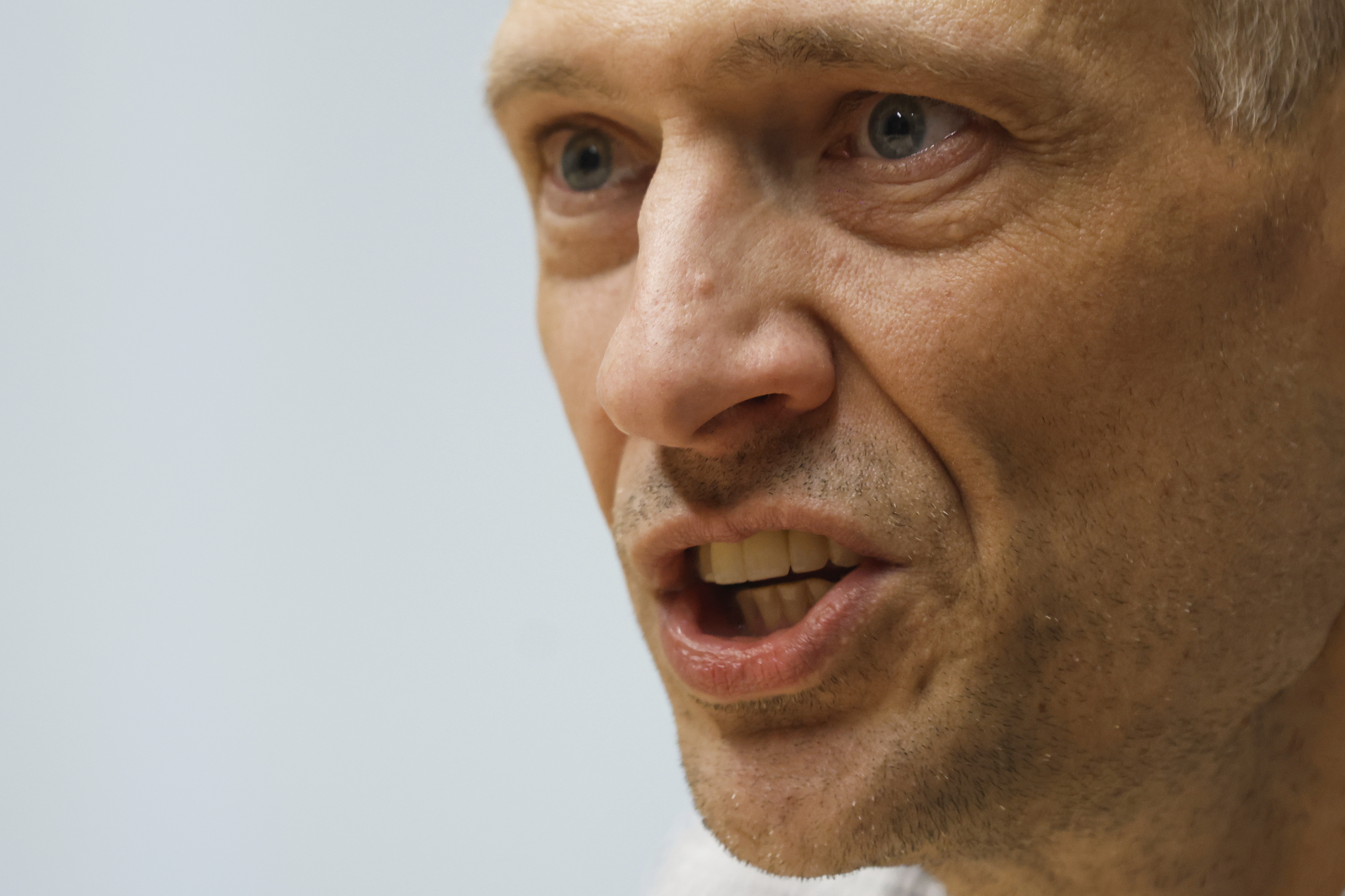 Syarhei Tsikhanouski, a Belarusian opposition activist released from a prison by Belarusian authorities, speaks during an interview with the Associated Press in Vilnius, Lithuania, Sunday, June 22, 2025. (AP Photo/Mindaugas Kulbis)
