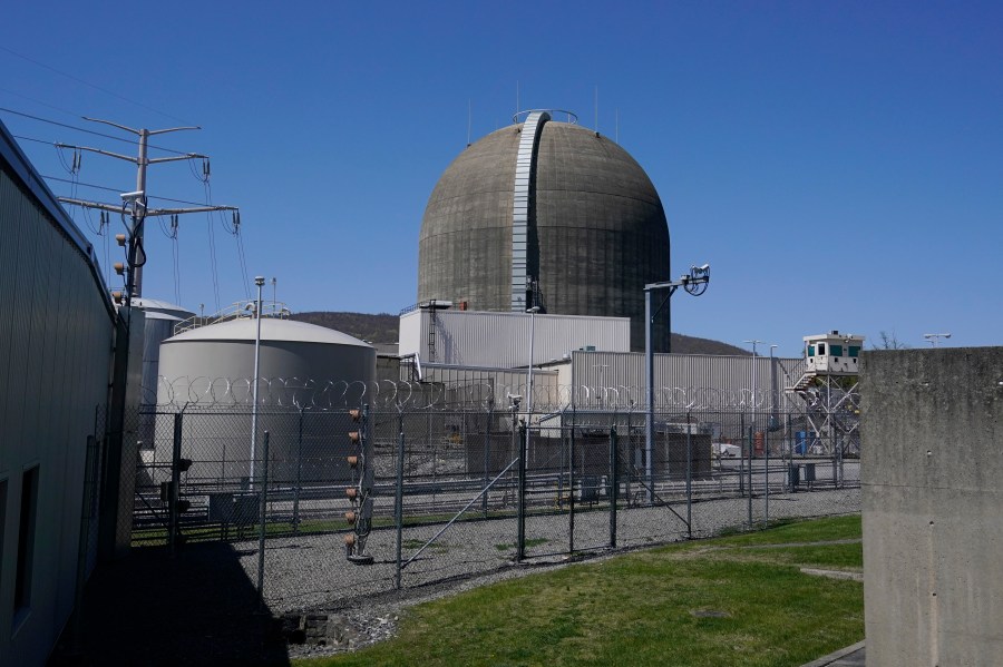 FILE - The Unit 2 reactor at Indian Point Energy Center in Buchanan, N.Y., is seen, April 26, 2021, almost one year after it was shut down. (AP Photo/Seth Wenig, File)
