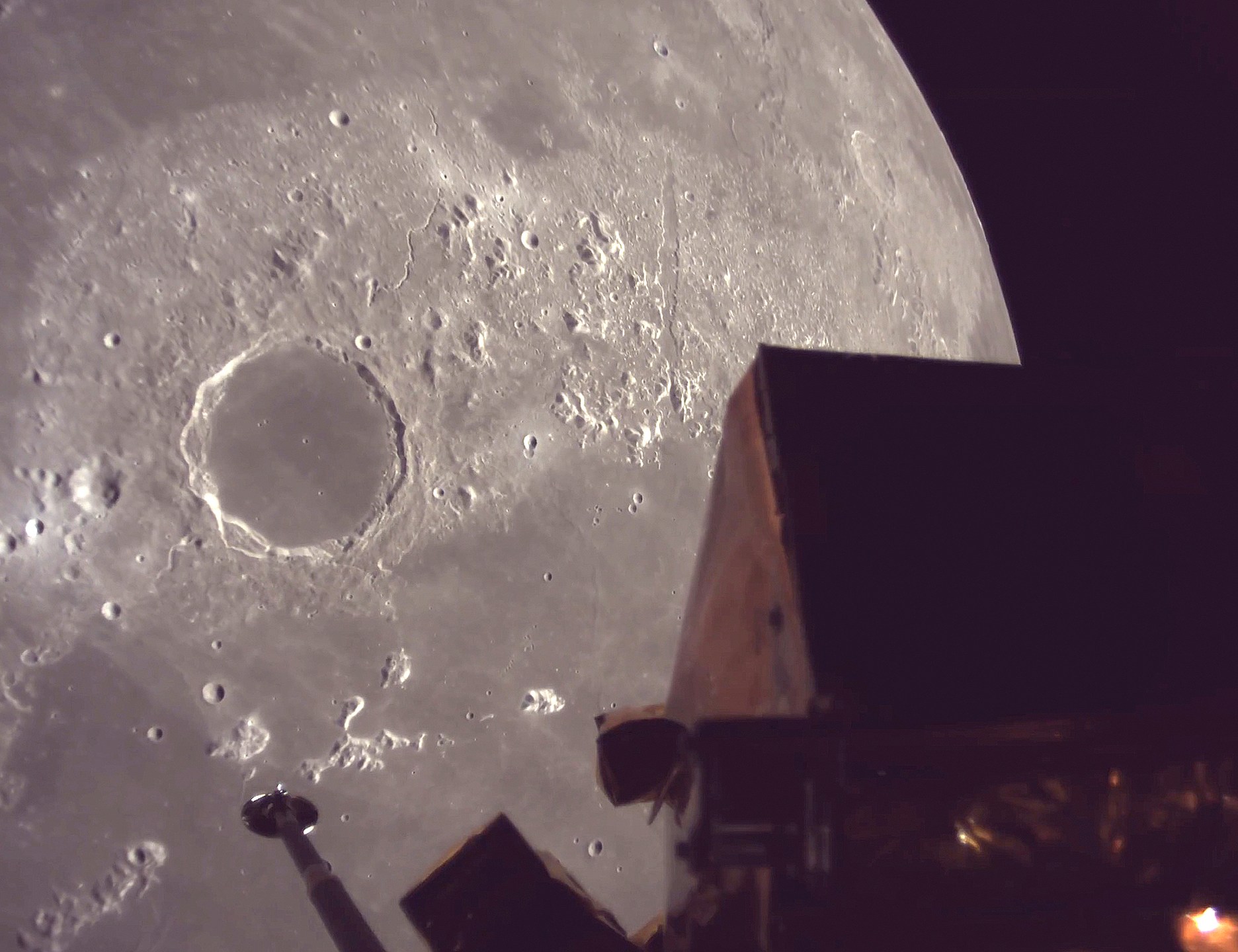 This image provided by ispace, inc. shows the Resilience lander circling the moon, June 4, 2025. (ispace, inc. via AP)