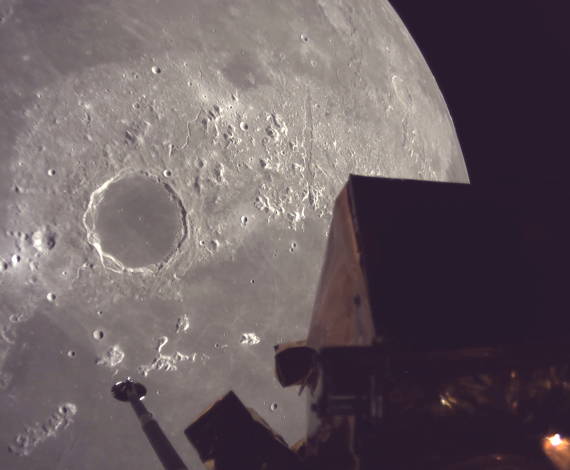 This image provided by ispace, inc. shows the Resilience lander circling the moon, June 4, 2025. (ispace, inc. via AP)