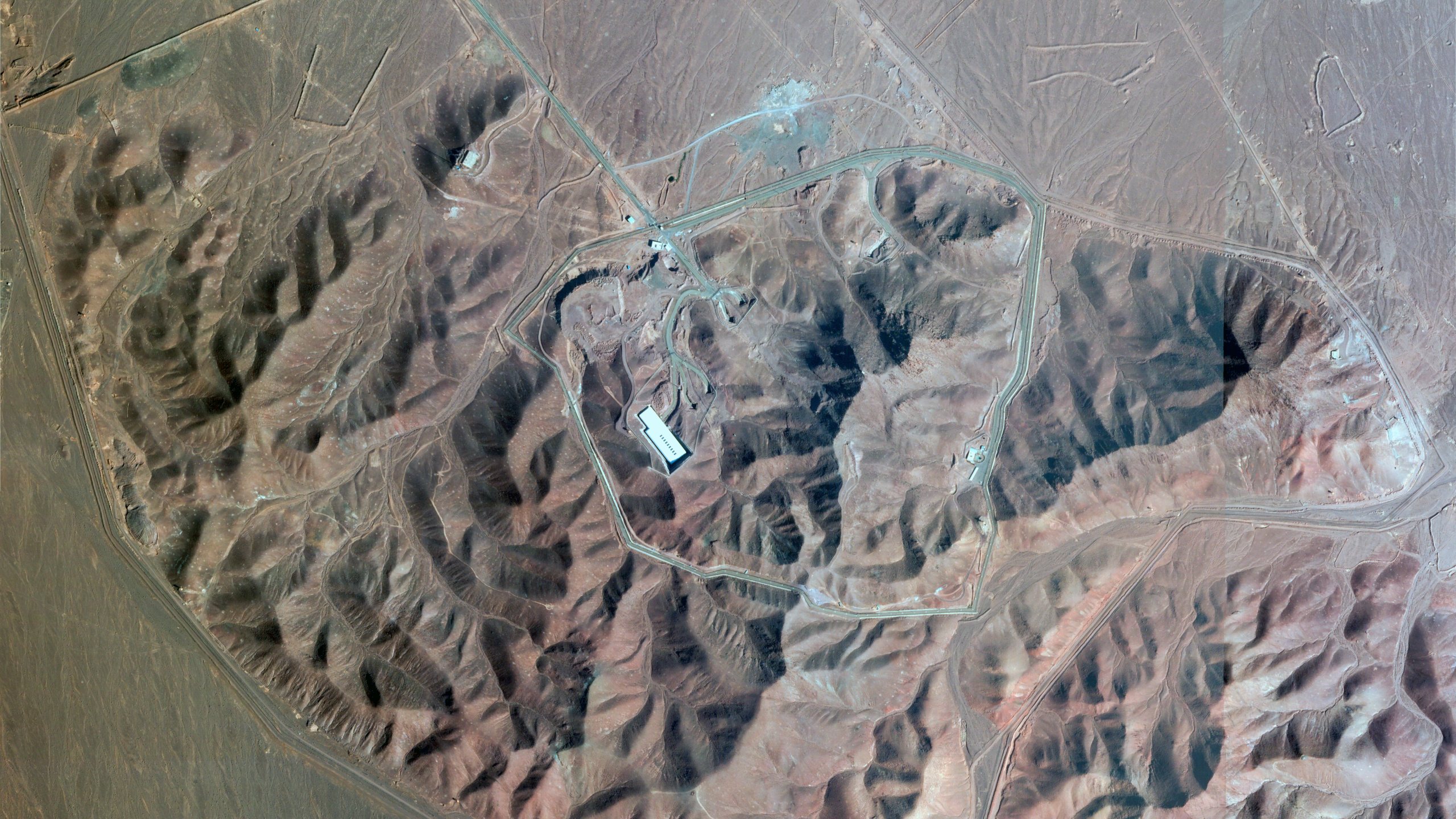 This satellite picture by Planet Labs PBC shows Iran's underground nuclear enrichment site at Fordo on March 19, 2025. (Planet Labs PBC via AP)