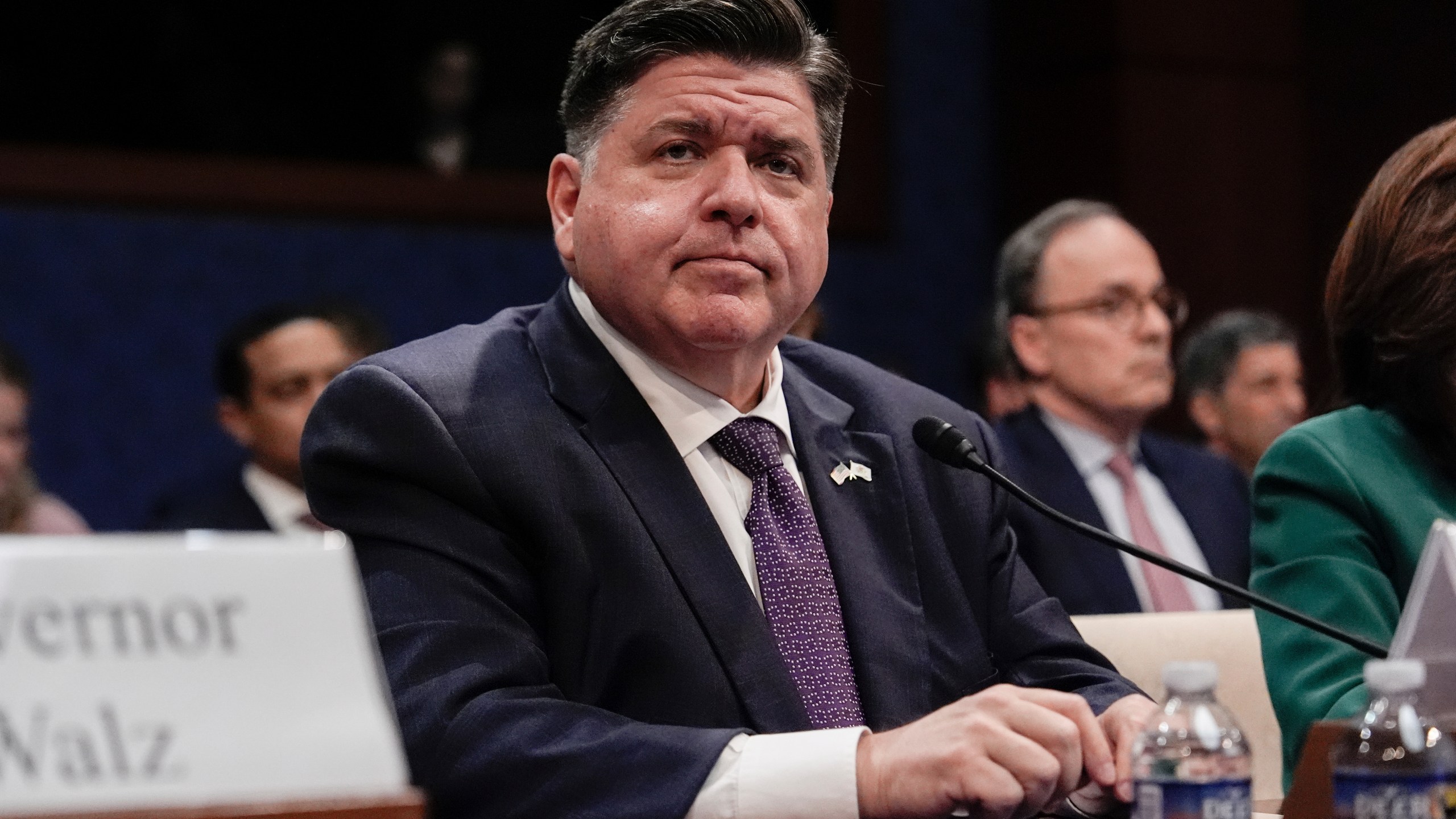 Illinois Gov. JB Pritzker speaks during a House Committee on Oversight and Government Reform hearing, Thursday, June 12, 2025, at the U.S. Capitol in Washington. (AP Photo/Julia Demaree Nikhinson)
