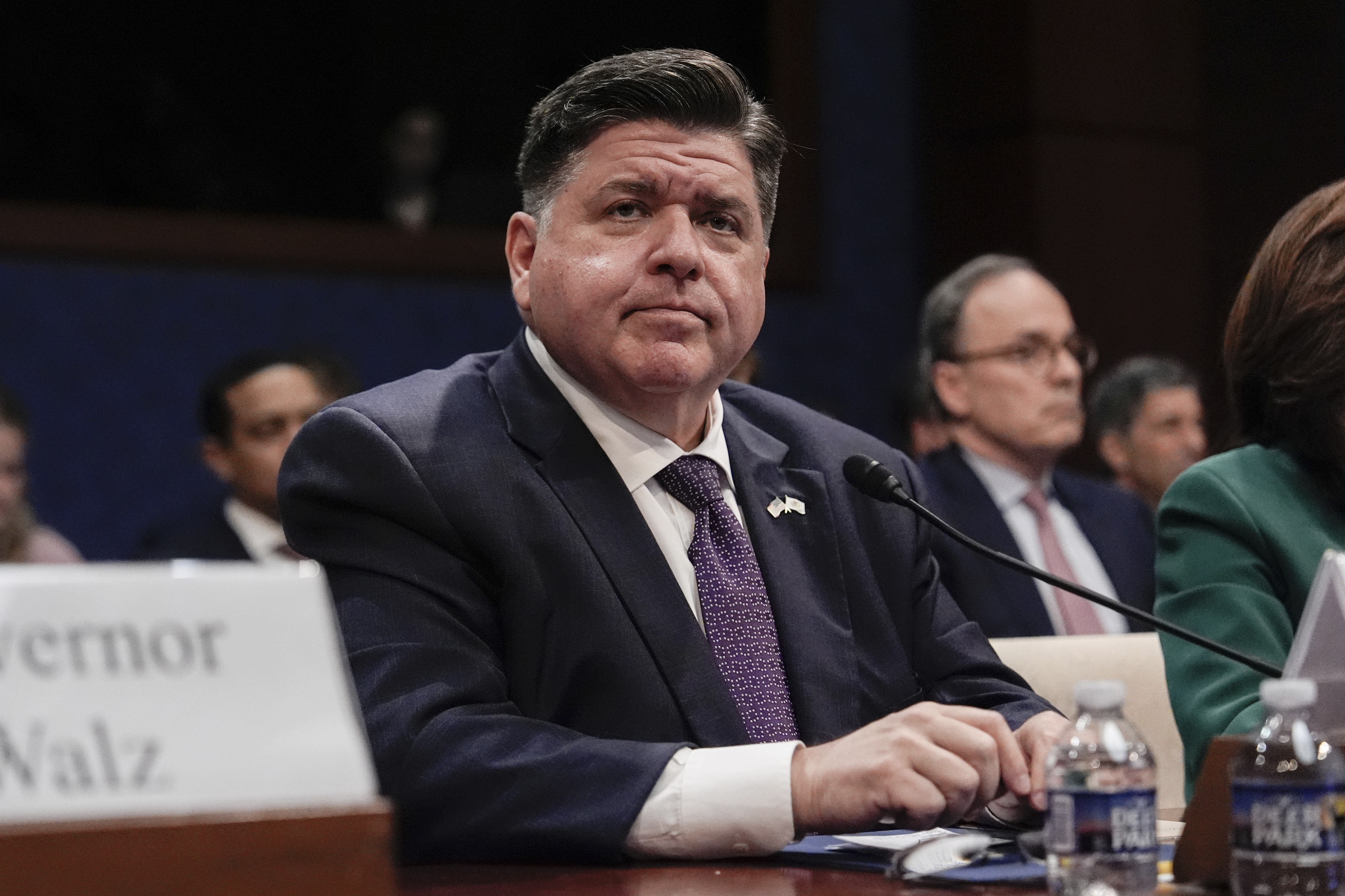 Illinois Gov. JB Pritzker speaks during a House Committee on Oversight and Government Reform hearing, Thursday, June 12, 2025, at the U.S. Capitol in Washington. (AP Photo/Julia Demaree Nikhinson)