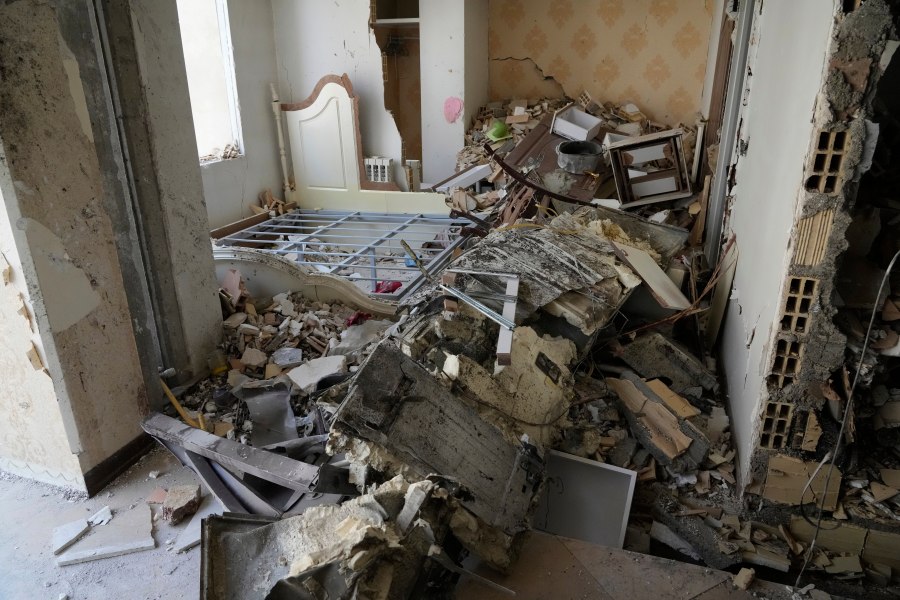 Damages of a building are seen in Tehran, Iran, Wednesday, June 25, 2025, after an Israeli strike on early Tuesday. (AP Photo/Vahid Salemi)