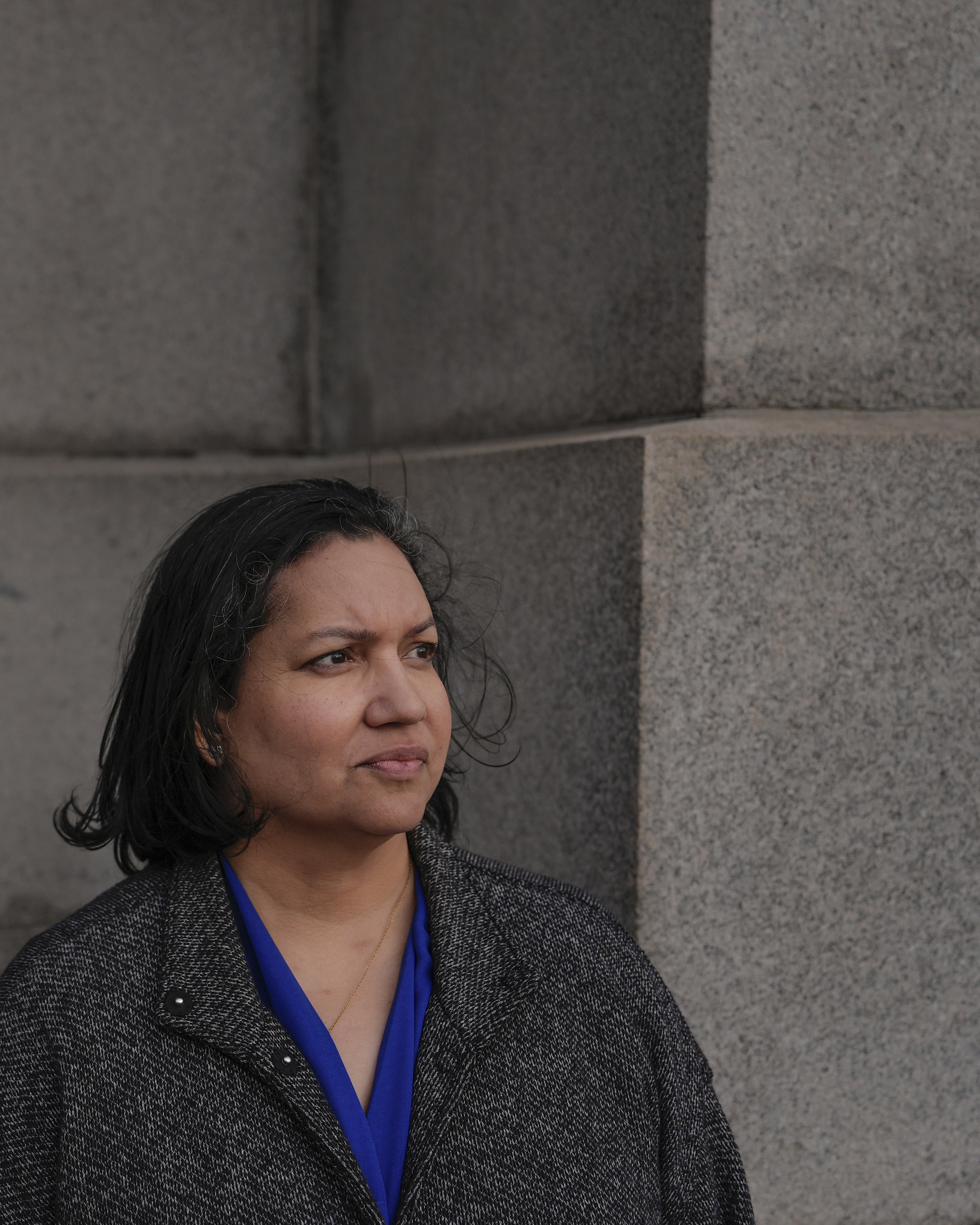FILE - Karen Ortiz, an administrative judge at the Equal Employment Opportunity Commission, poses for photos, Wednesday, Feb. 26, 2025, in New York. (AP Photo/Julia Demaree Nikhinson,File)