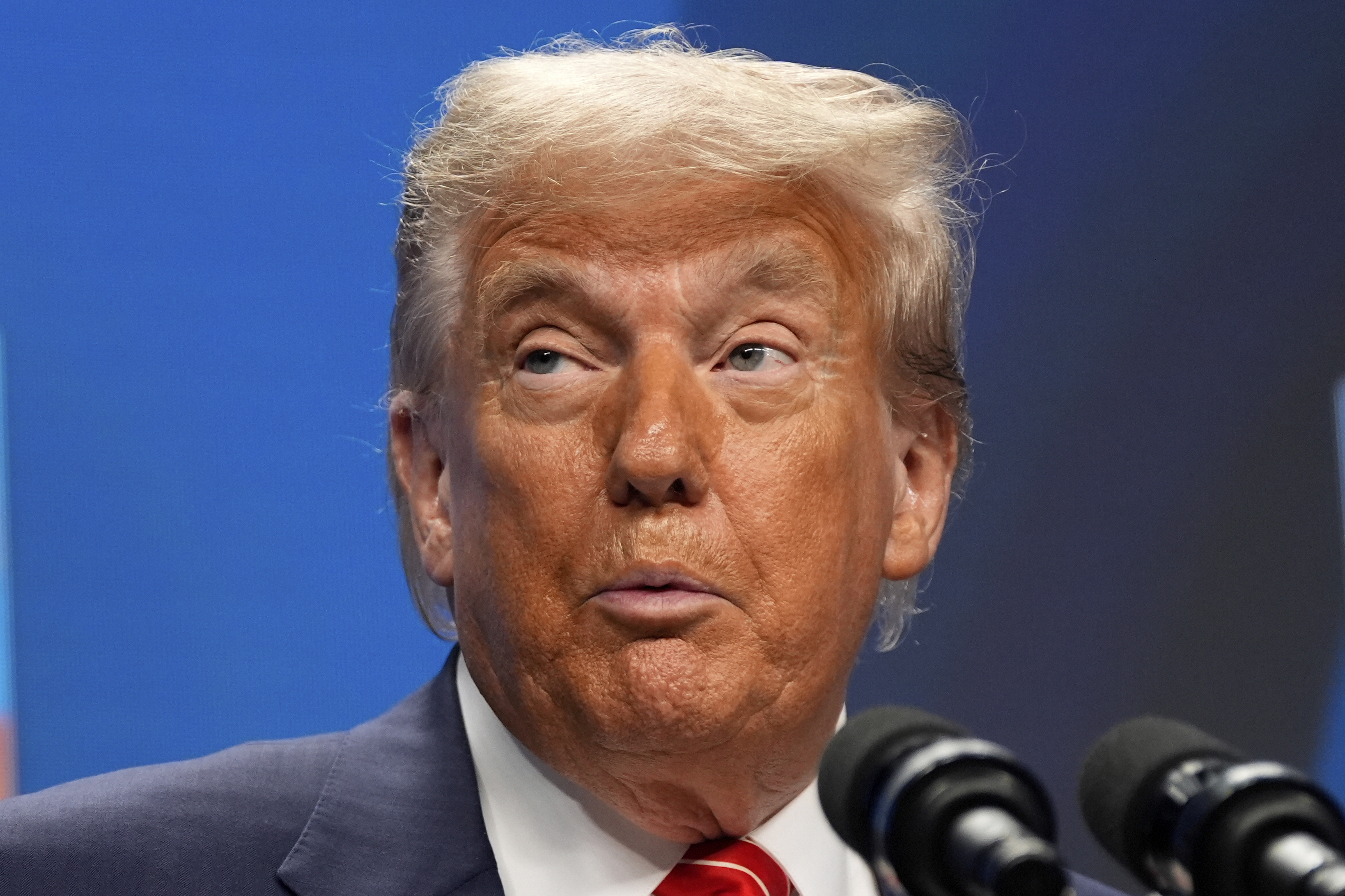 President Donald Trump speaks during a media conference at the end of the NATO summit in The Hague, Netherlands, Wednesday, June 25, 2025. (AP Photo/Alex Brandon)