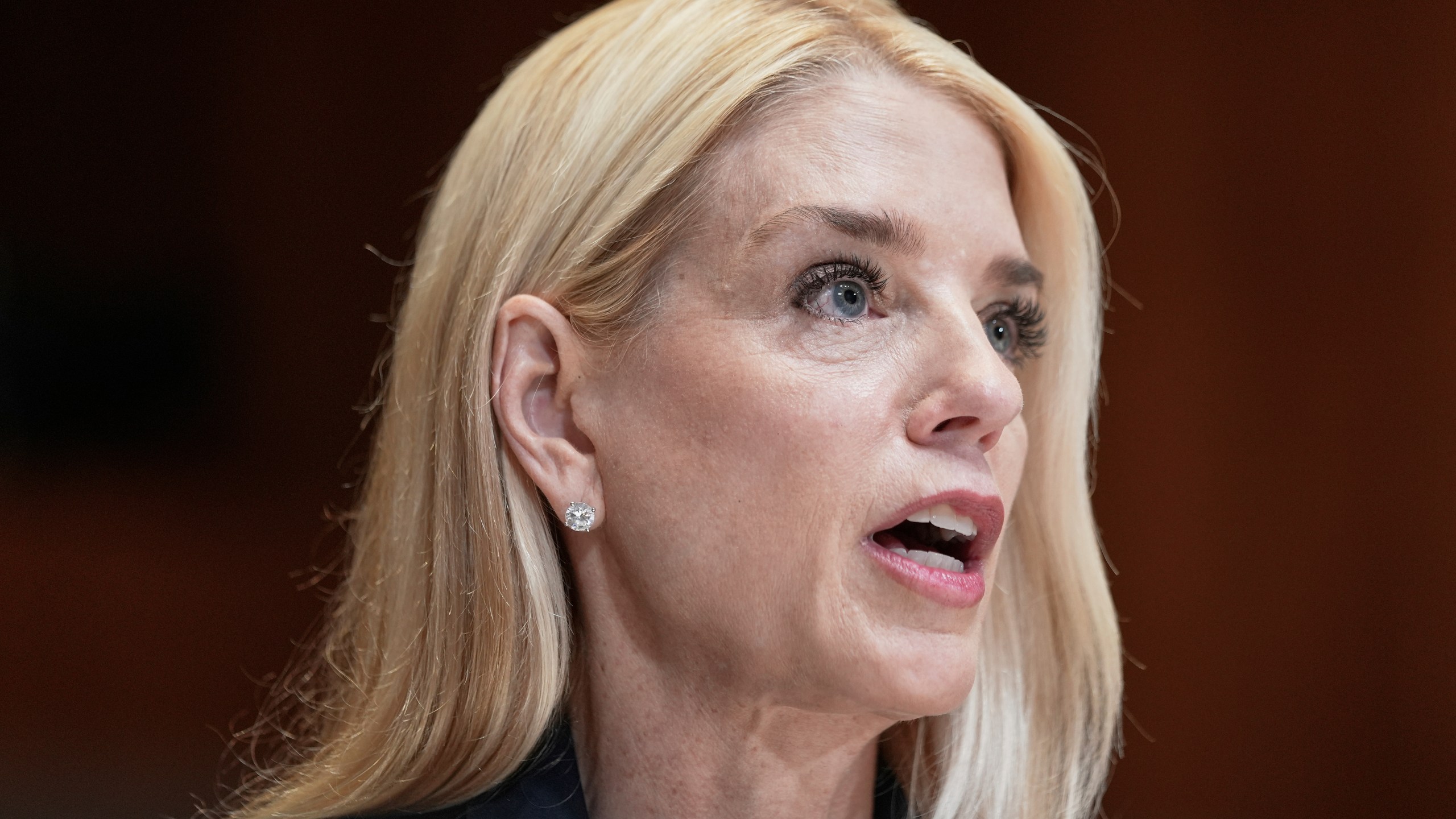 Attorney General Pam Bondi testifies during a Senate Appropriations Committee hearing on the President's Fiscal Year 2026 Budget on Capitol Hill, Wednesday, June 25, 2025, in Washington. (AP Photo/Mariam Zuhaib)