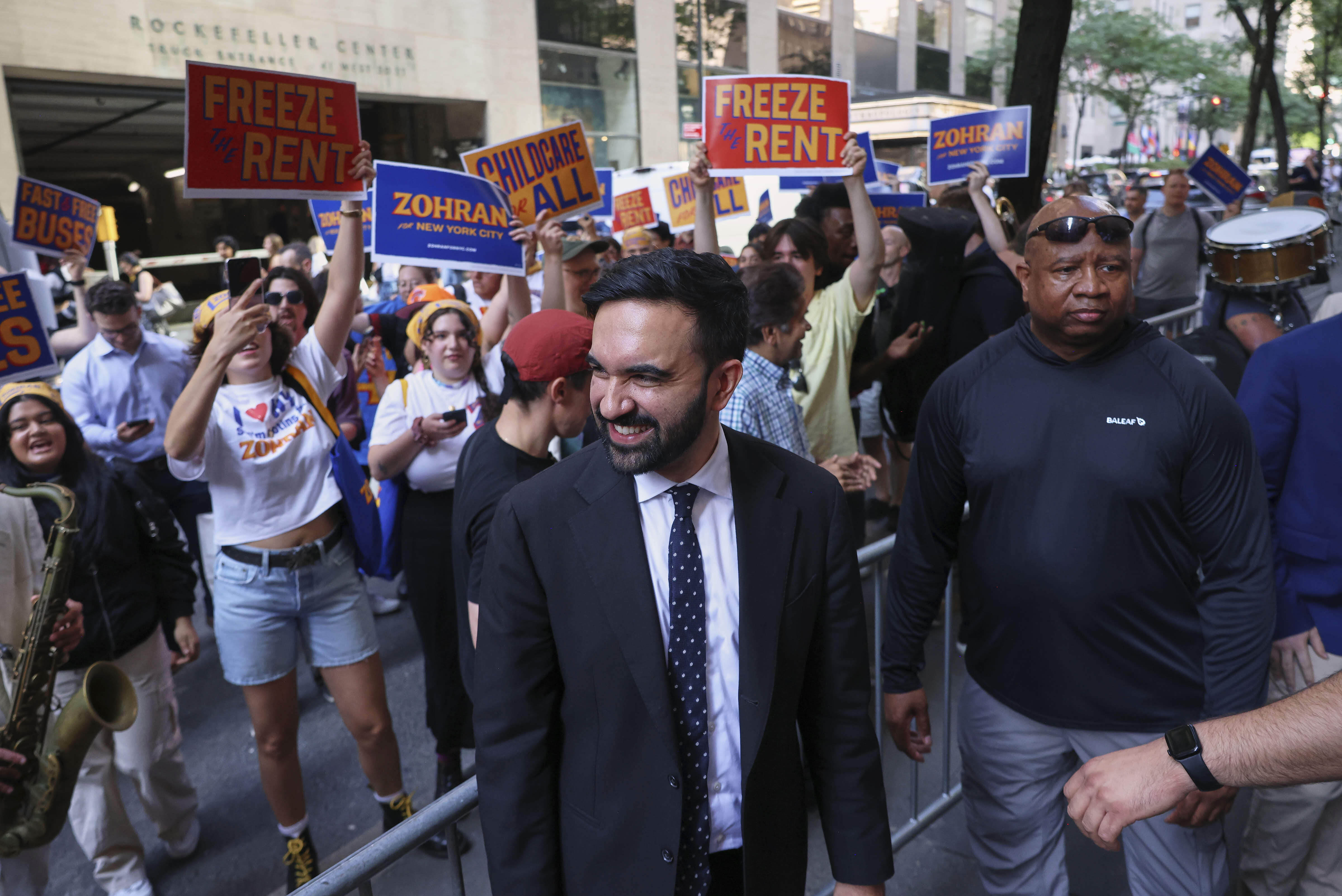 Democratic mayoral candidate Zohran Mamdani arrives at the NBC studios to participate in a Democratic mayoral primary debate, Wednesday, June 4, 2025, in New York. (AP Photo/Yuki Iwamura, Pool)