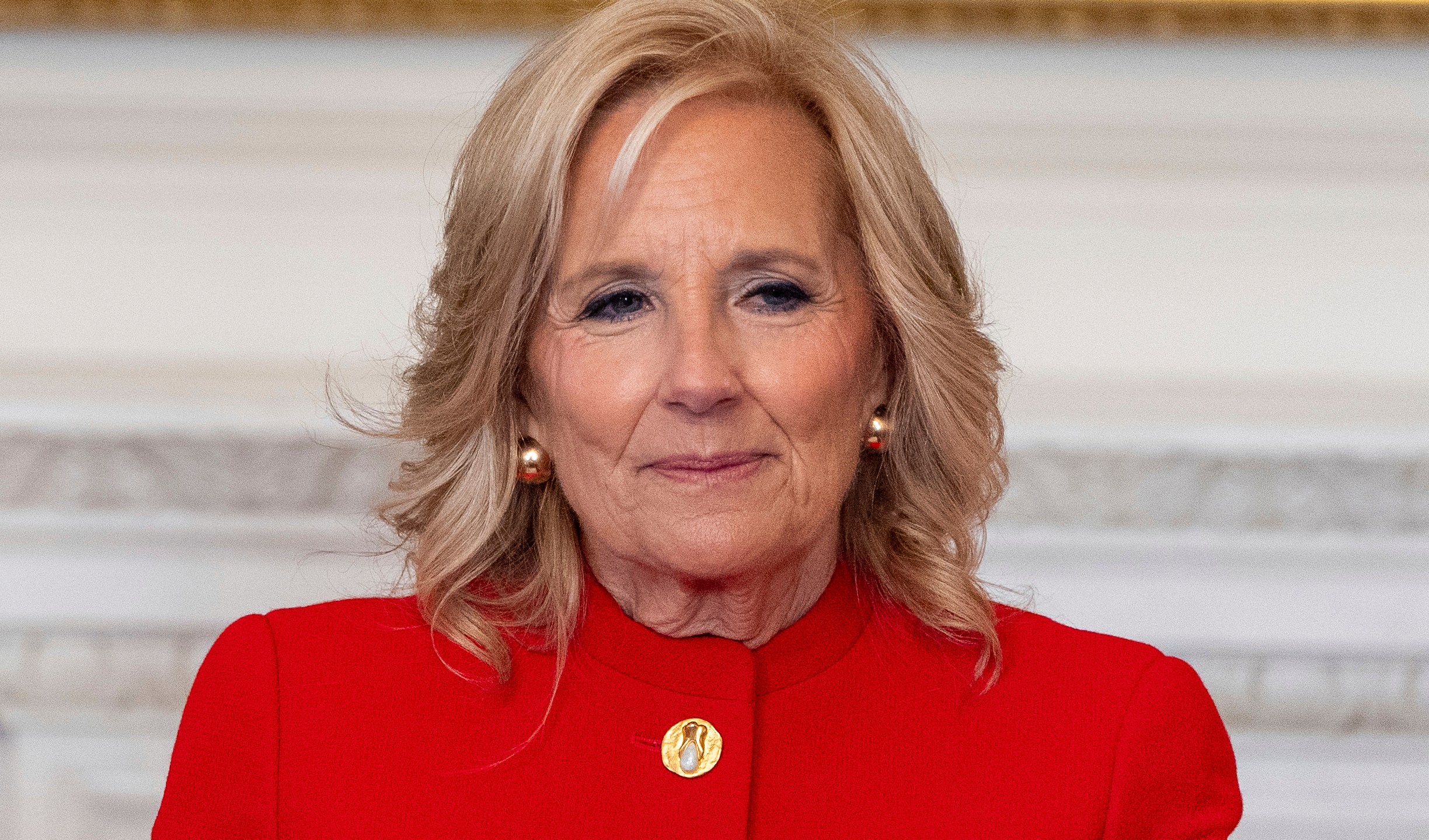 FILE - First lady Jill Biden speaks during an event at the White House in Washington, Jan. 16, 2025. (AP Photo/Alex Brandon, File)