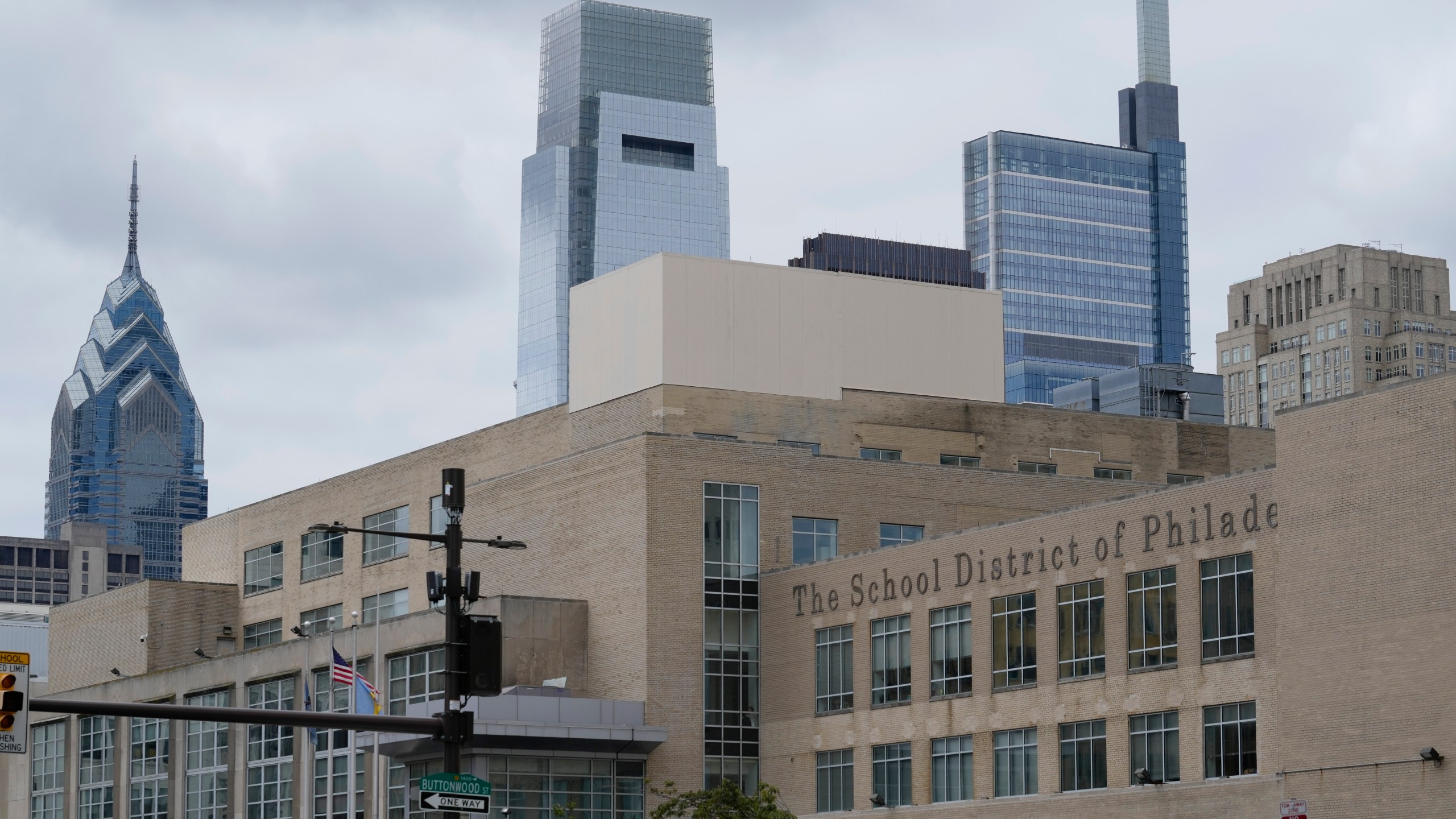 FILE - The School District of Philadelphia headquarters are shown in Philadelphia, July 23, 2024. (AP Photo/Matt Rourke, File)