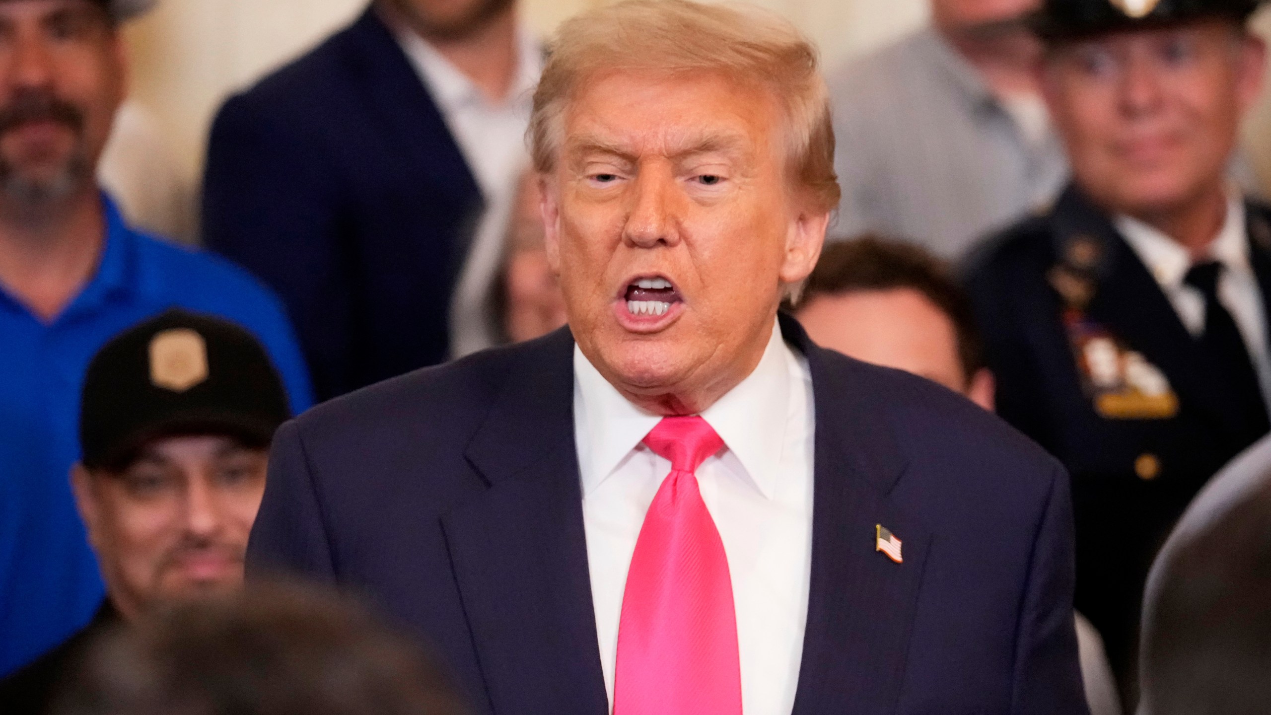 President Donald Trump speaks at an event to promote his domestic policy and budget agenda in the East Room of the White House, Thursday, June 26, 2025, in Washington. (AP Photo/Mark Schiefelbein)