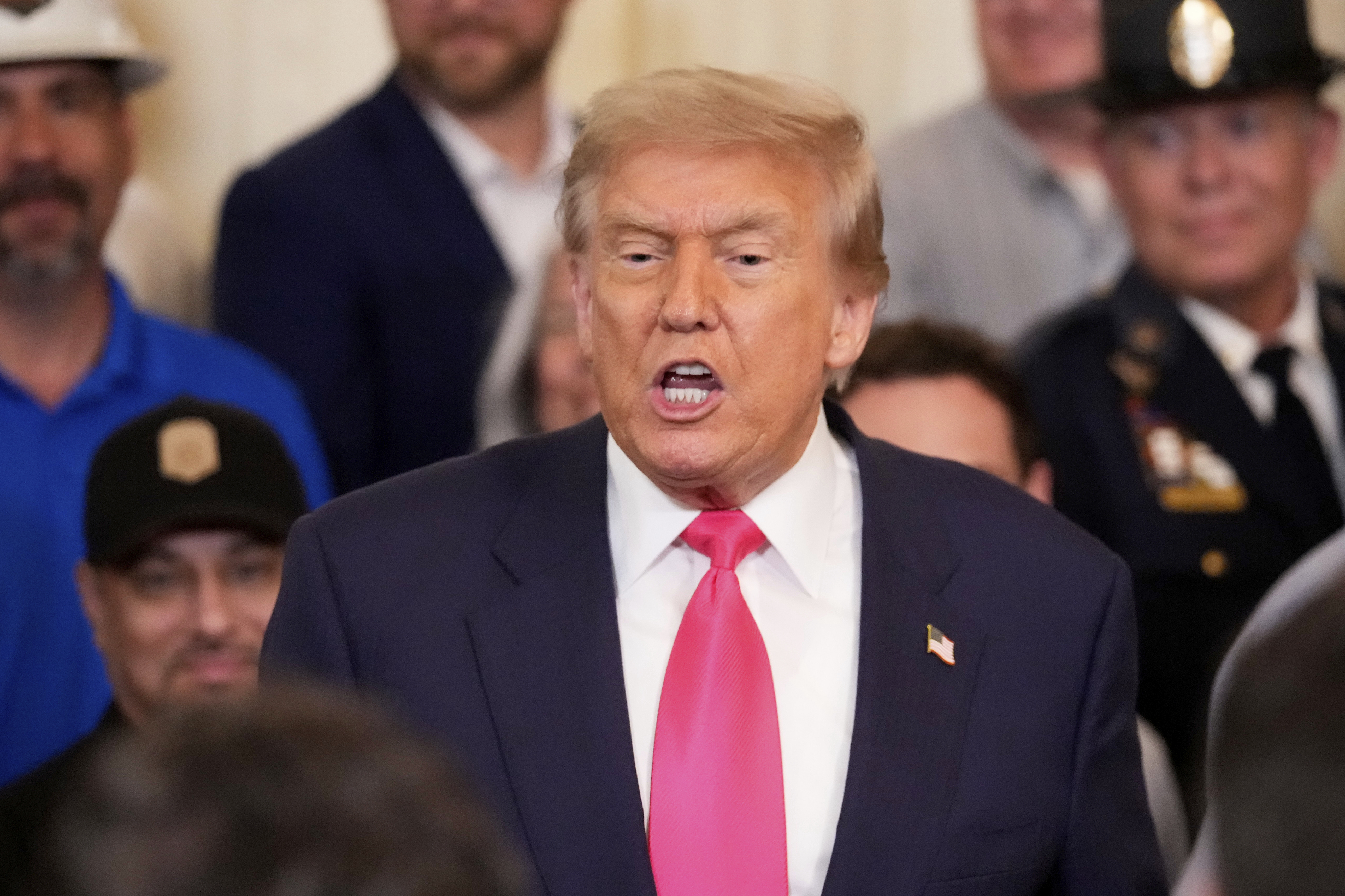 President Donald Trump speaks at an event to promote his domestic policy and budget agenda in the East Room of the White House, Thursday, June 26, 2025, in Washington. (AP Photo/Mark Schiefelbein)