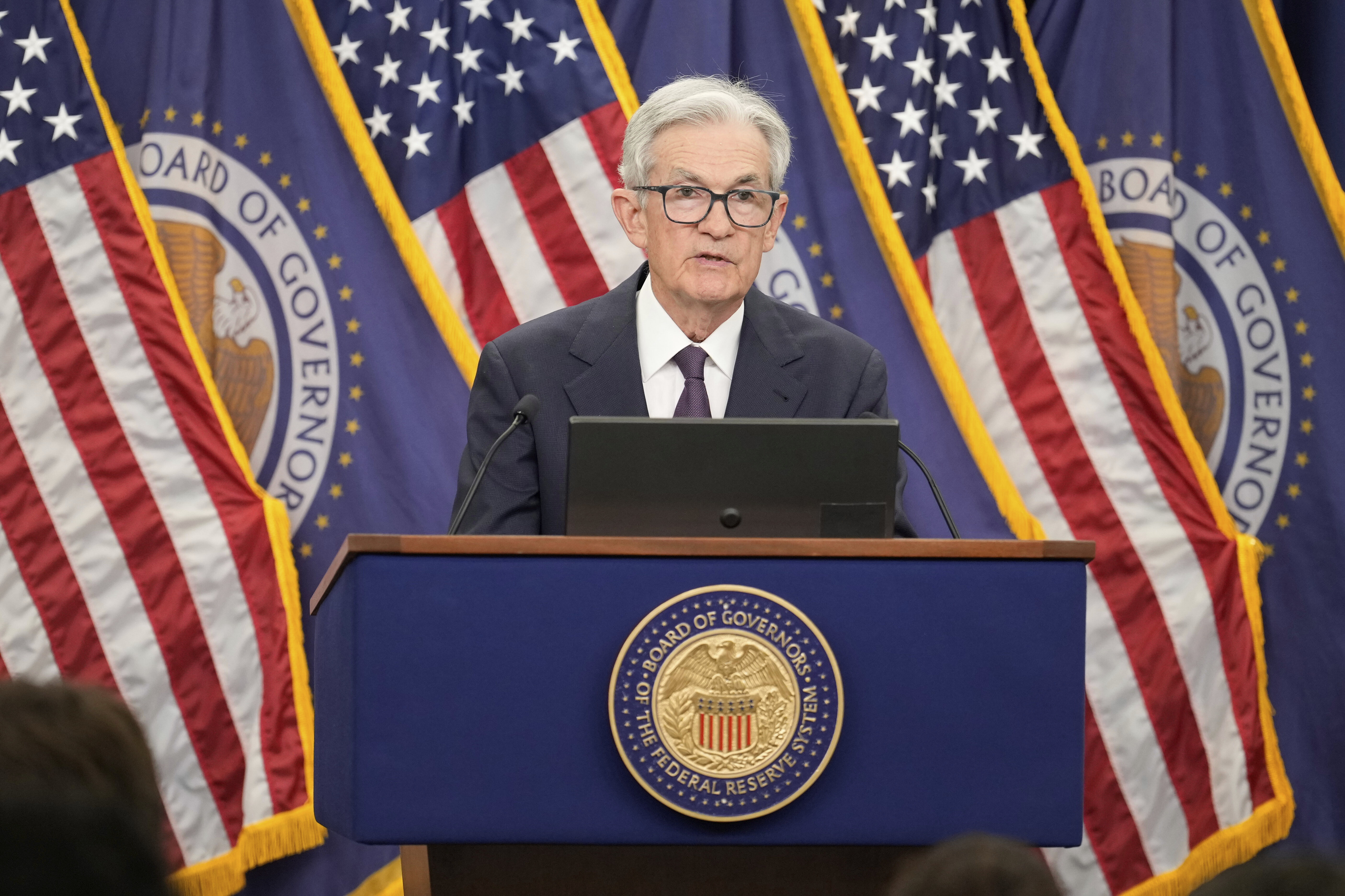 Federal Reserve Board Chairman Jerome Powell speaks during a news conference at the Federal Reserve in Washington, Wednesday, June 18, 2025. (AP Photo/Mark Schiefelbein)