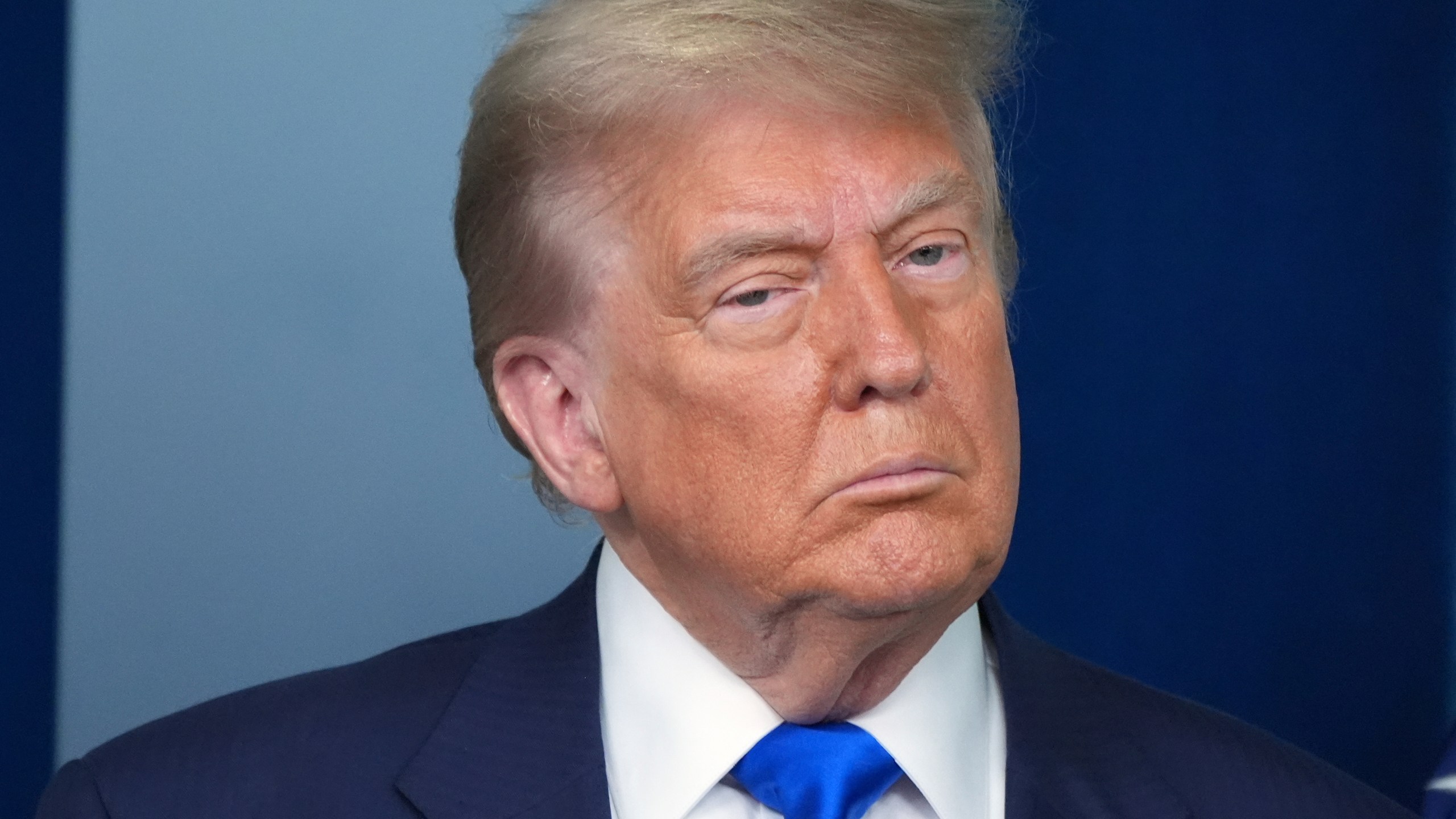President Donald Trump listens during a briefing with the media, Friday, June 27, 2025, at the White House in Washington. (AP Photo/Jacquelyn Martin)