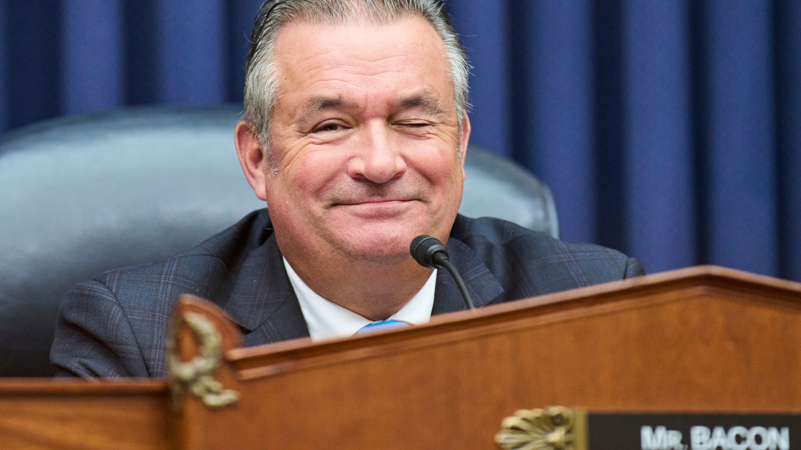 Rep. Don Bacon, R-Neb., winks during a House Committee on Armed Services Chair hearing on the Department of the Army's Fiscal Year 2026 posture, Wednesday, June 4, 2025, on Capitol Hill in Washington. (Photo/Jacquelyn Martin)
