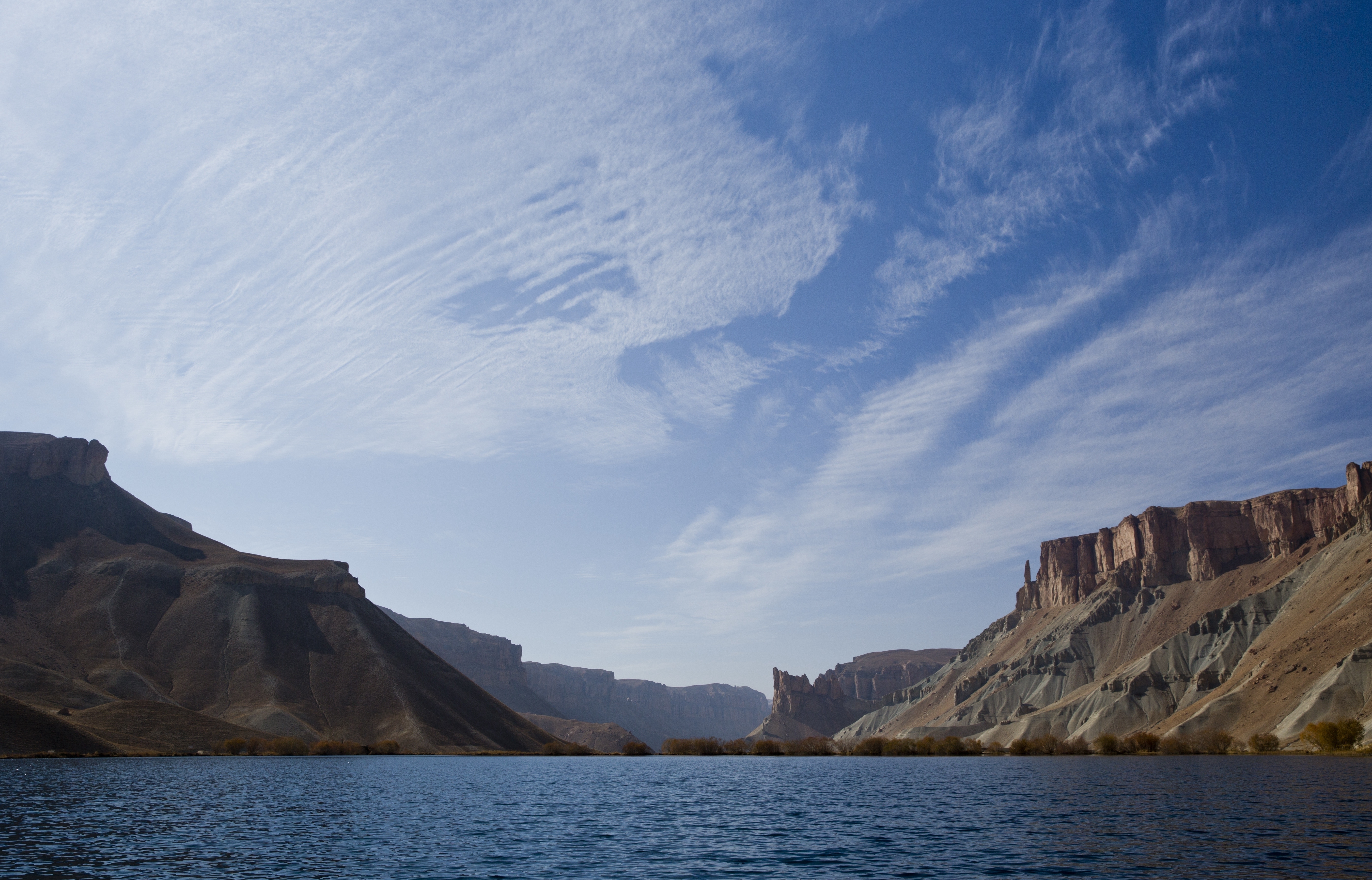 FILE.- Band-e-Amir National Park, with its stunning blue lakes and towering cliffs, is seen in Afghanistan's central Bamiyan province, Tuesday, Nov. 8, 2016. (AP Photo/Massoud Hossaini,File)