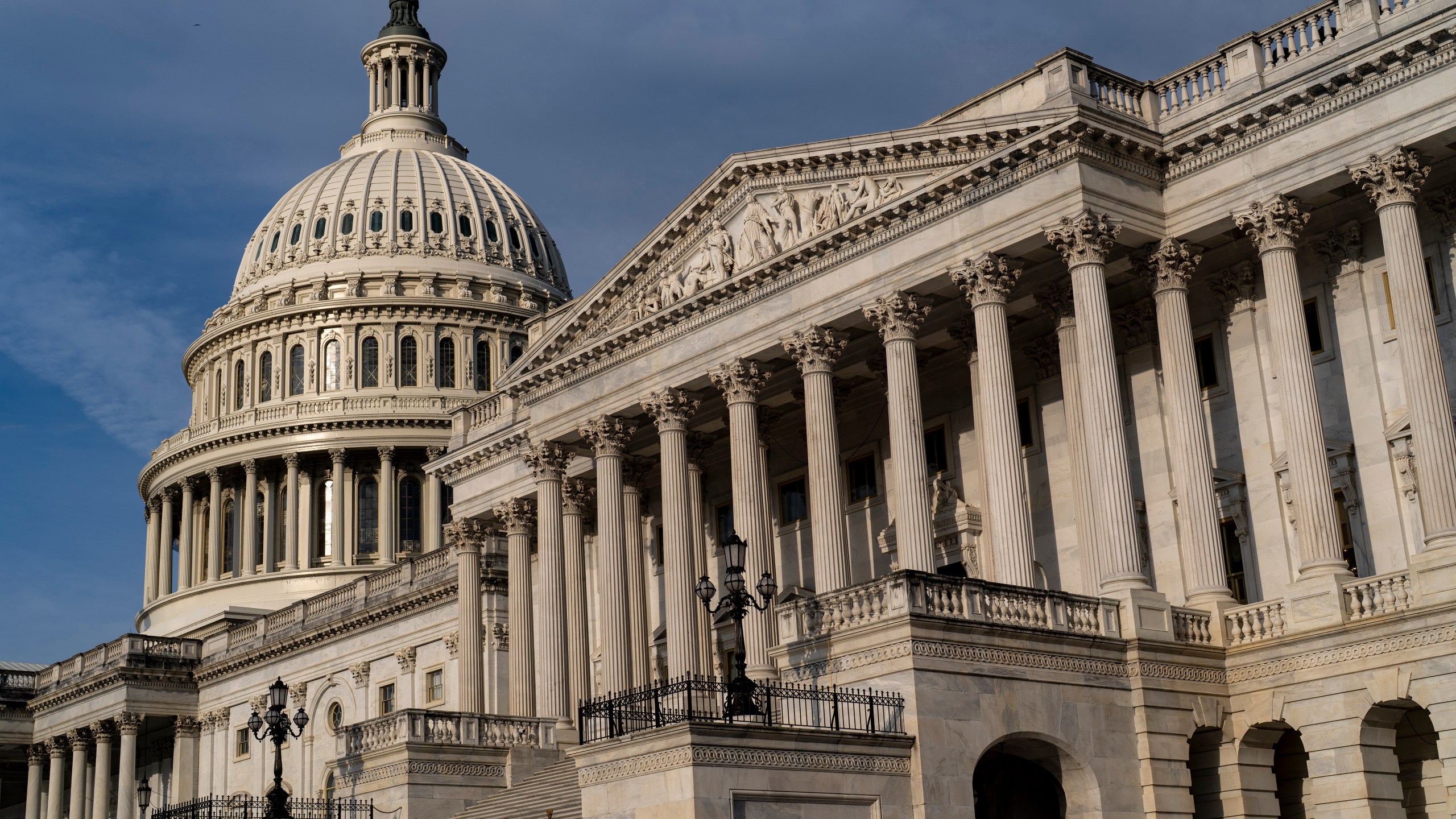 The Senate side of the Capitol is seen in Washington, early Monday, June 30, 2025, as Republicans plan to begin a final push to advance President Donald Trump's big tax breaks and spending cuts package. (AP Photo/J. Scott Applewhite)