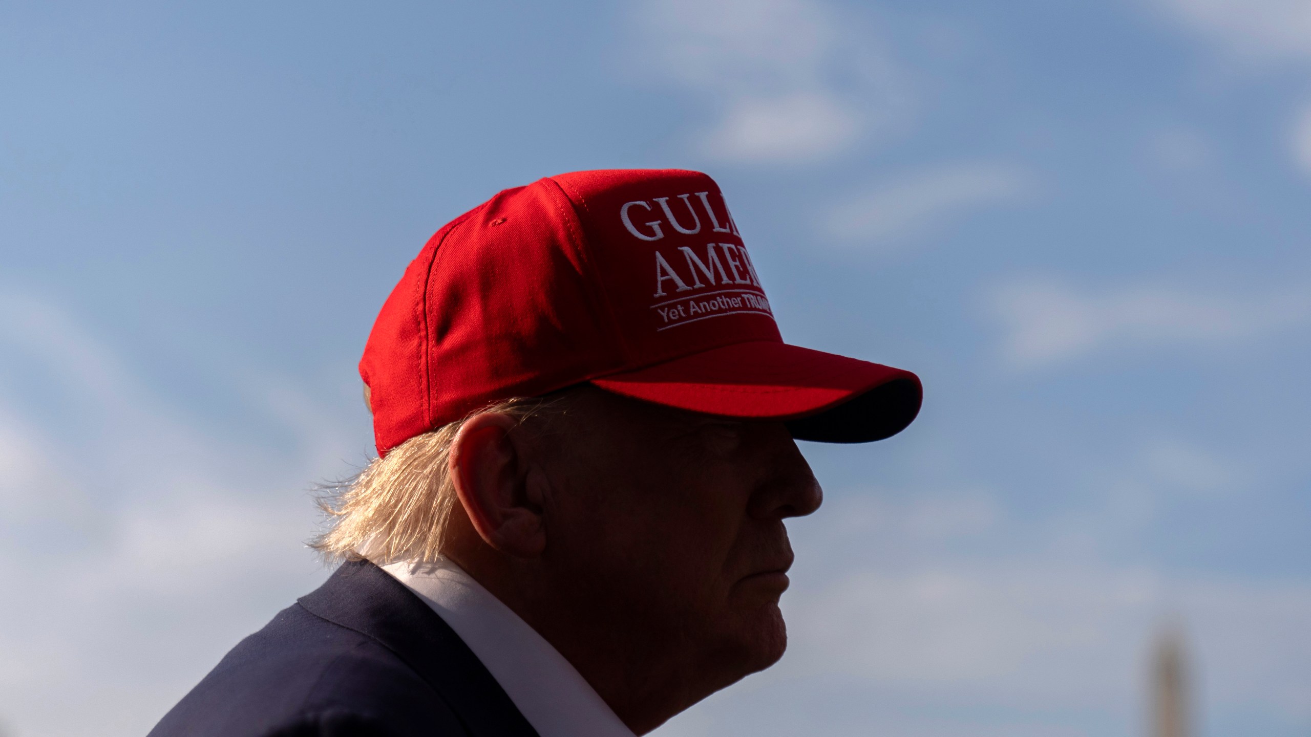 President Donald Trump speaks to the media before walking across the South Lawn of the White House to board Marine One en route to Joint Base Andrews, Md., and on to Florida, Tuesday, July 1, 2025, in Washington. (AP Photo/Mark Schiefelbein)