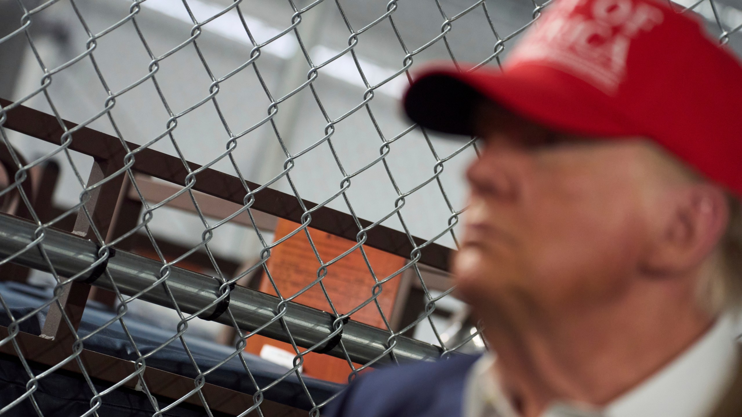 President Donald Trump tours "Alligator Alcatraz," a new migrant detention facility at Dade-Collier Training and Transition facility, Tuesday, July 1, 2025, in Ochopee, Fla. (AP Photo/Evan Vucci)