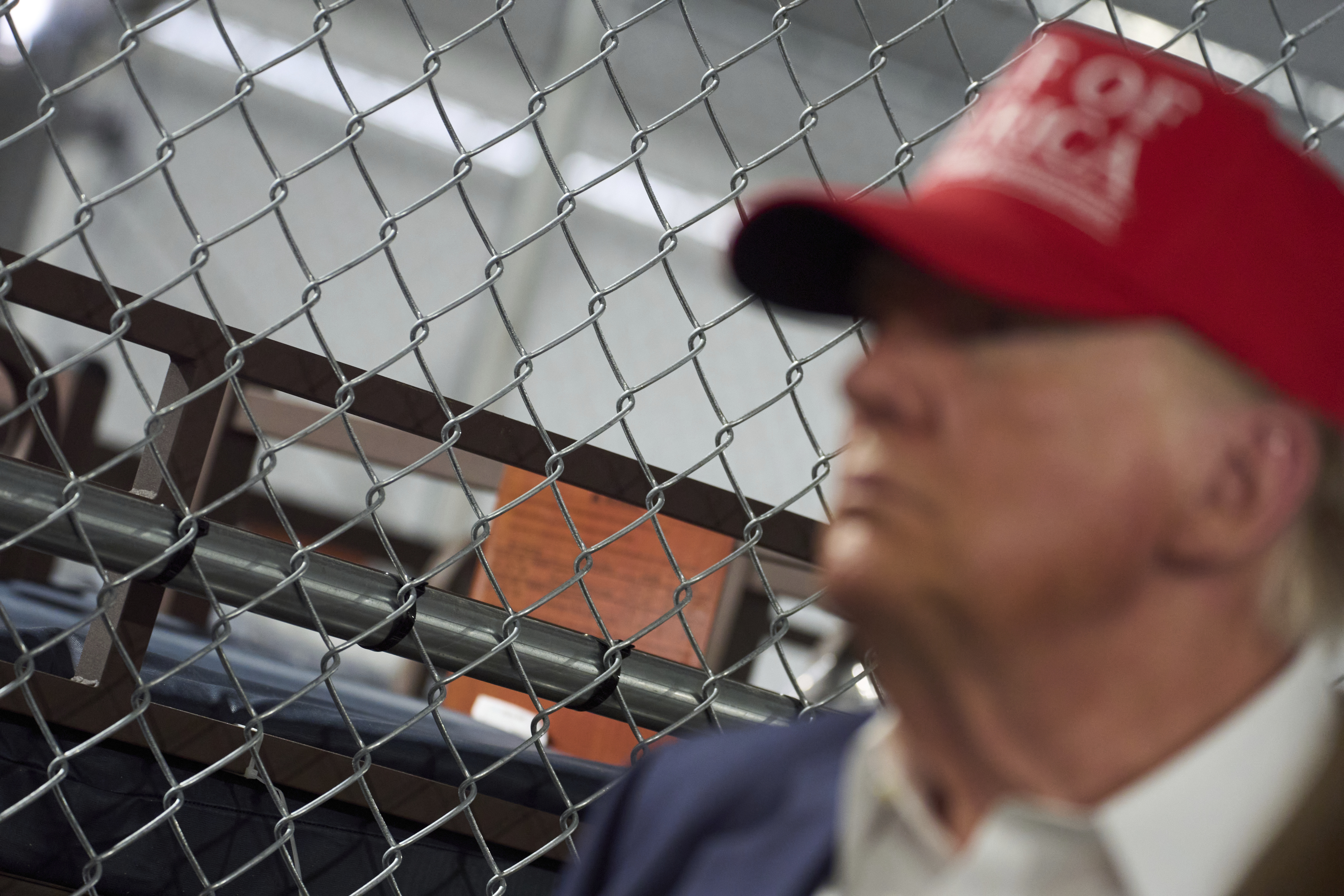 President Donald Trump tours "Alligator Alcatraz," a new migrant detention facility at Dade-Collier Training and Transition facility, Tuesday, July 1, 2025, in Ochopee, Fla. (AP Photo/Evan Vucci)