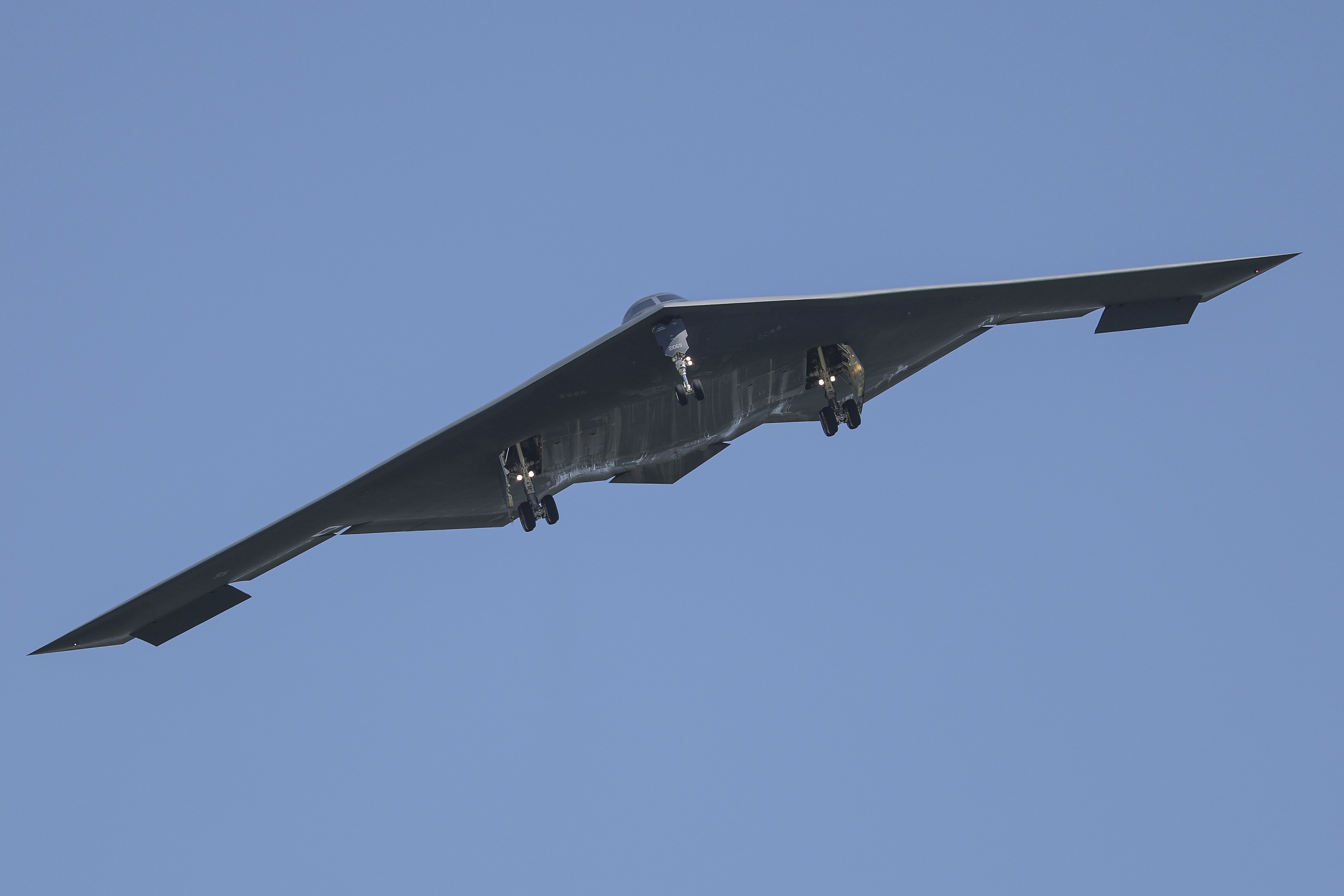 FILE - A B-2 bomber arrives at Whiteman Air Force Base Mo., June 22, 2025. (AP Photo/David Smith, File)