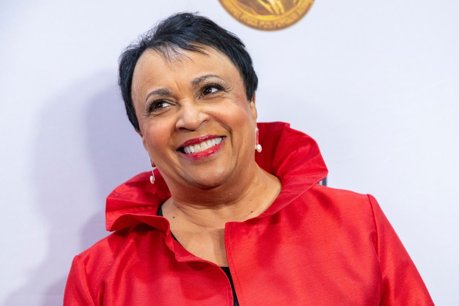 FILE - Librarian of Congress Carla Hayden arrives at the presentation of the Gershwin Prize, to be awarded to Joni Mitchell at DAR Constitution Hall in Washington March 1, 2023. (AP Photo/Amanda Andrade-Rhoades, File)