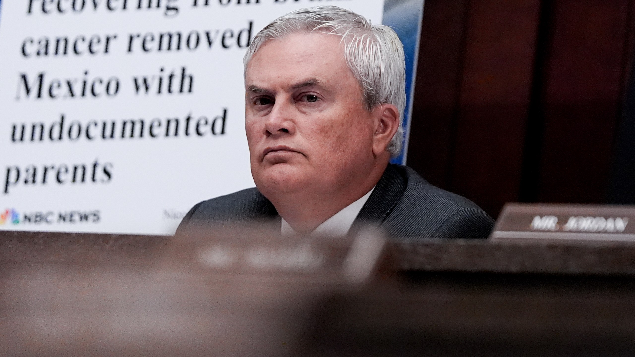 Rep. Jamie Comer, R-Ky., looks on during a House Committee on Oversight and Government Reform hearing, Thursday, June 12, 2025, at the U.S. Capitol in Washington. (AP Photo/Julia Demaree Nikhinson)
