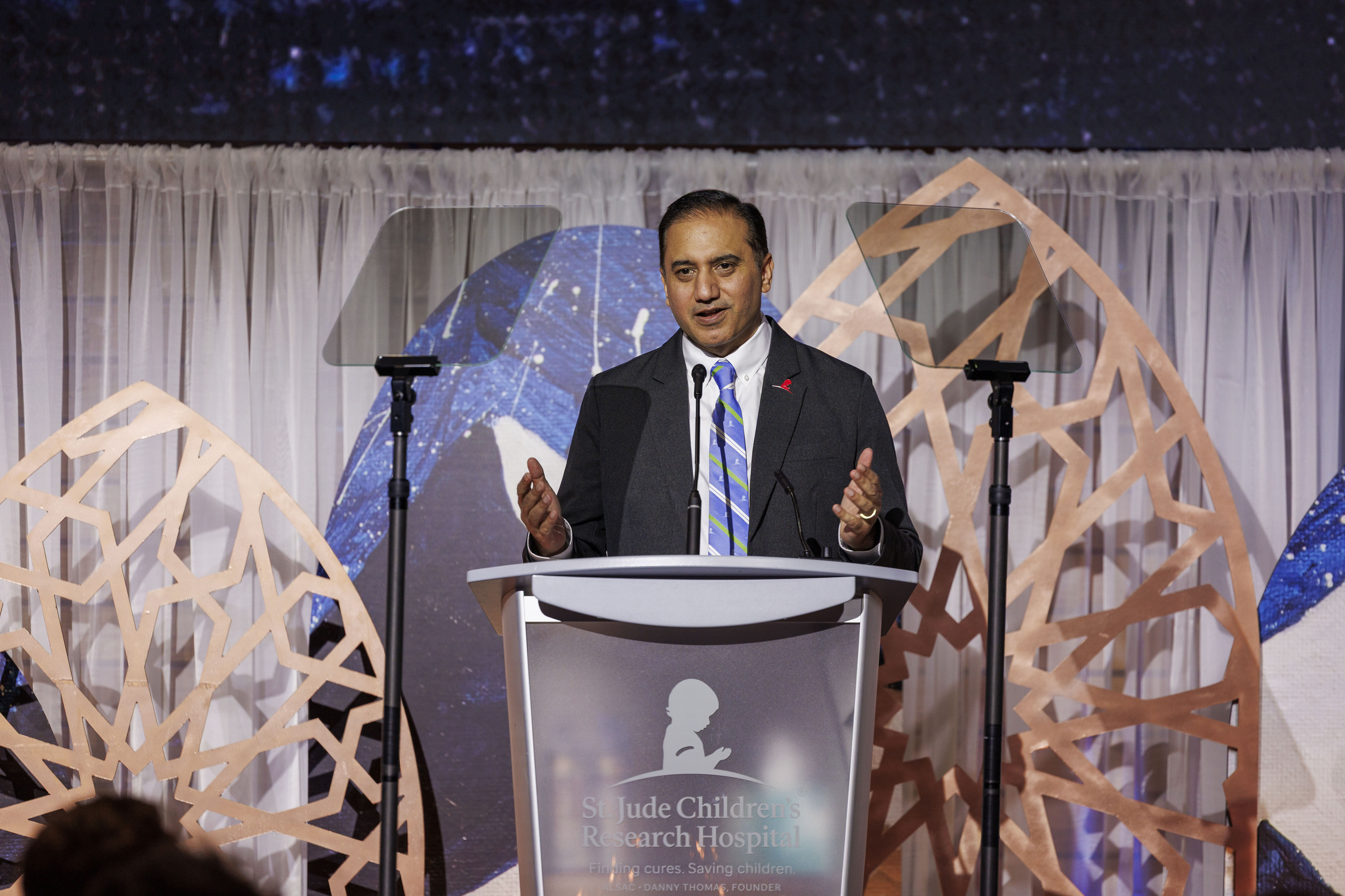 This photo provided by ALSAC/St. Jude Children's Research Hospital shows Ike Anand, the new president and CEO of ALSAC, in Memphis, Tenn., on June 11, 2025. (Courtesy of ALSAC/St. Jude Children's Research Hospital via AP)