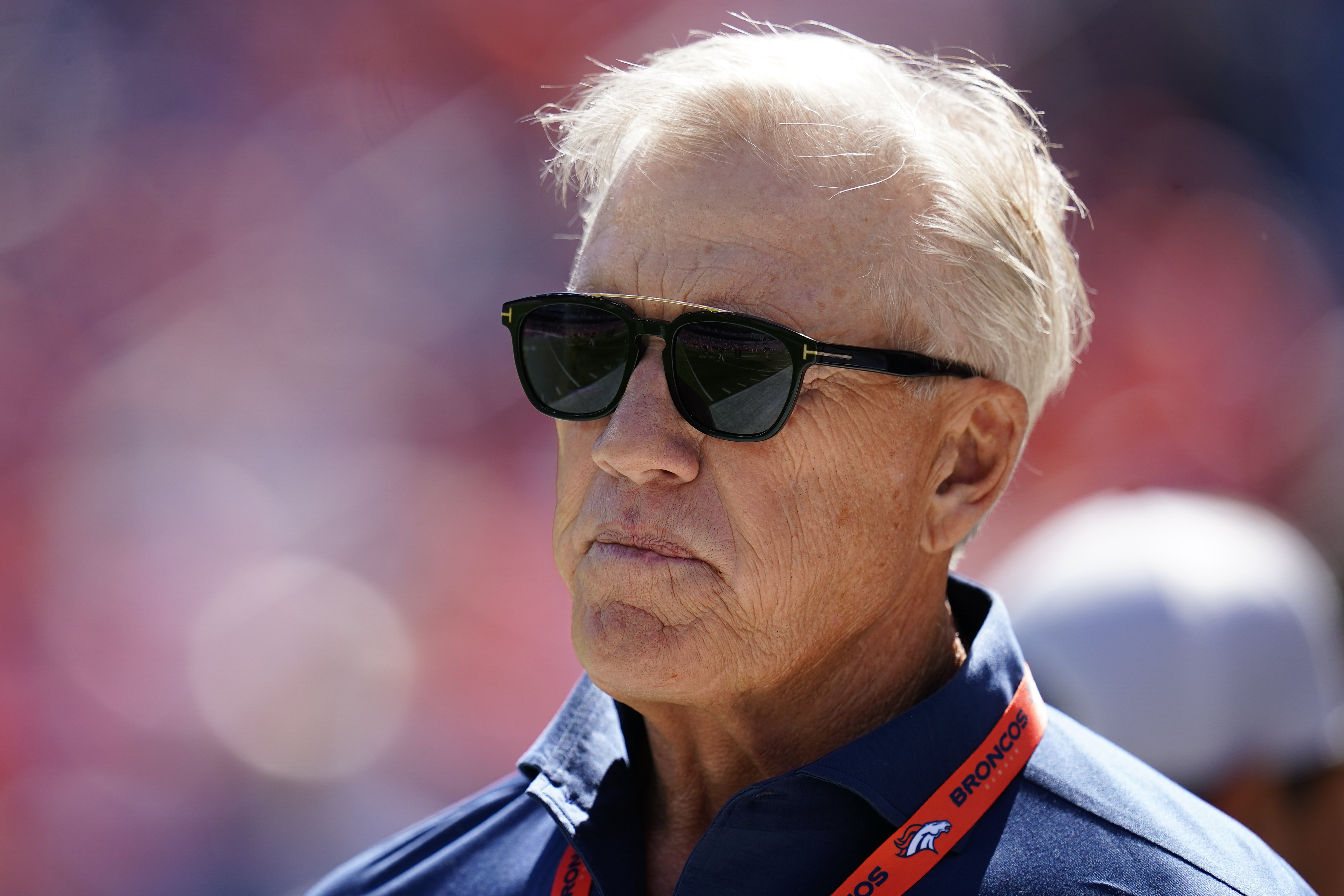 FILE - Denver Broncos consultant John Elway looks on against the Houston Texans during an NFL football game, Sept. 18, 2022, in Denver. (AP Photo/Jack Dempsey, File)