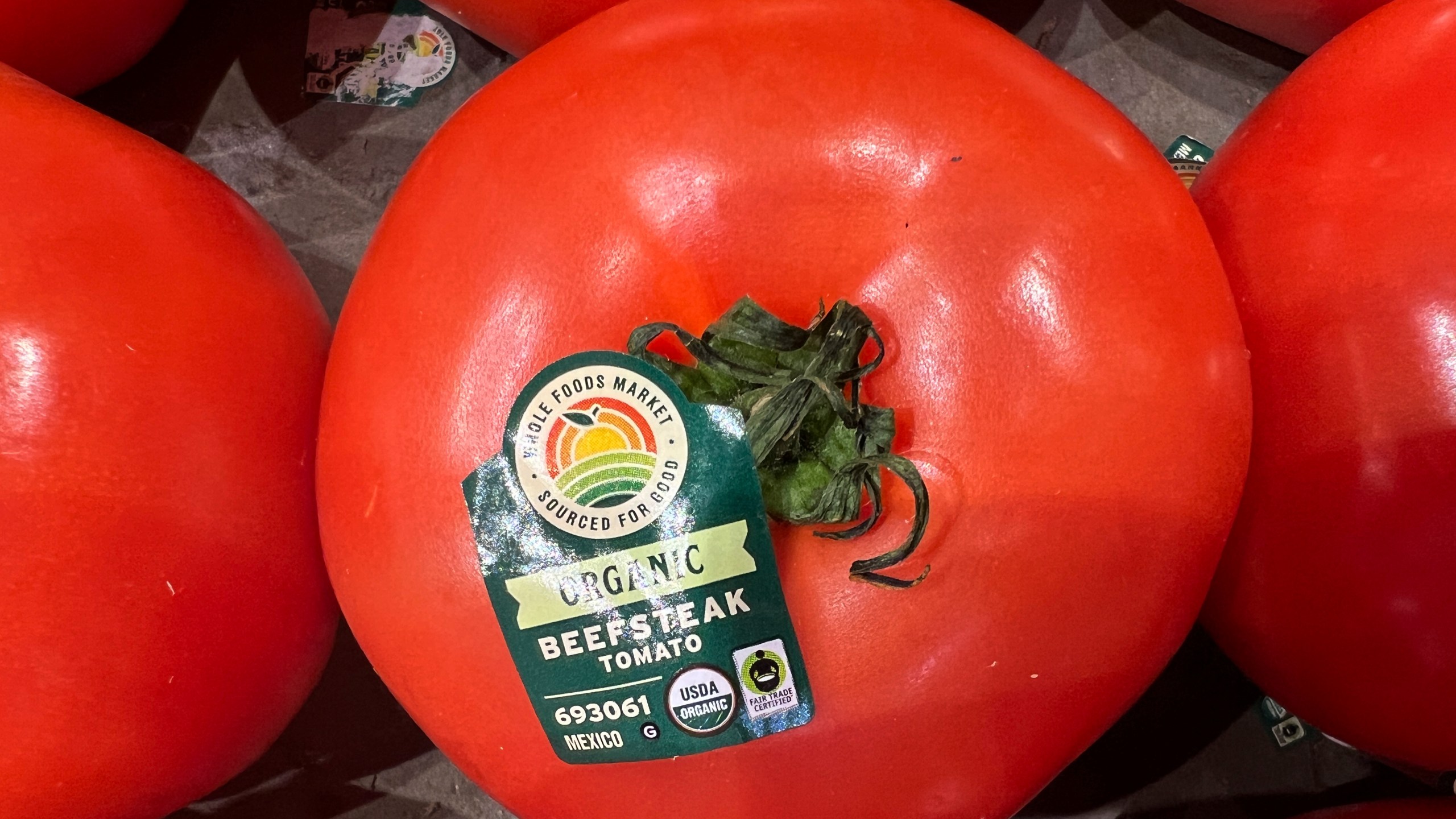 FILE - Tomatoes imported from Mexico are for sale in a supermarket in Miami, Wednesday, March 5, 2025. (AP Photo/Lynne Sladky, File)