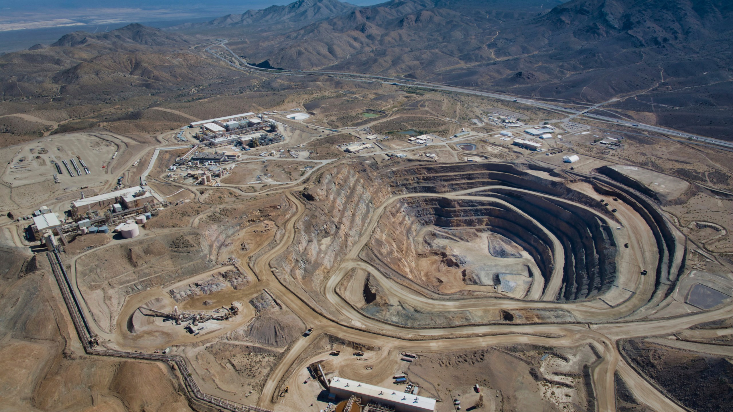 FILE - This 2024 photo provided by MP Materials shows an aerial view of the company's mine in Mountain Pass, Calif. (MP Materials via AP, File)