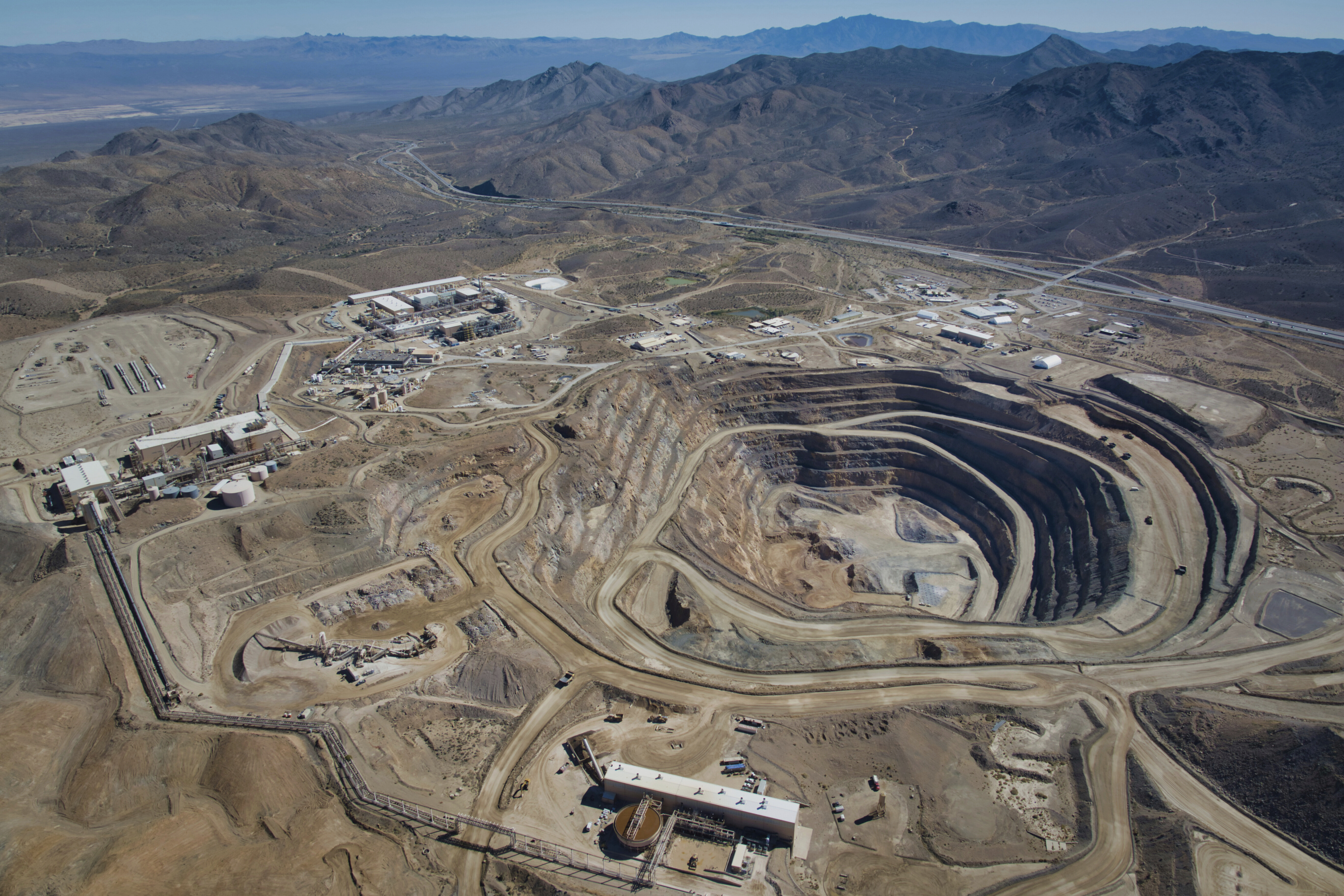FILE - This 2024 photo provided by MP Materials shows an aerial view of the company's mine in Mountain Pass, Calif. (MP Materials via AP, File)