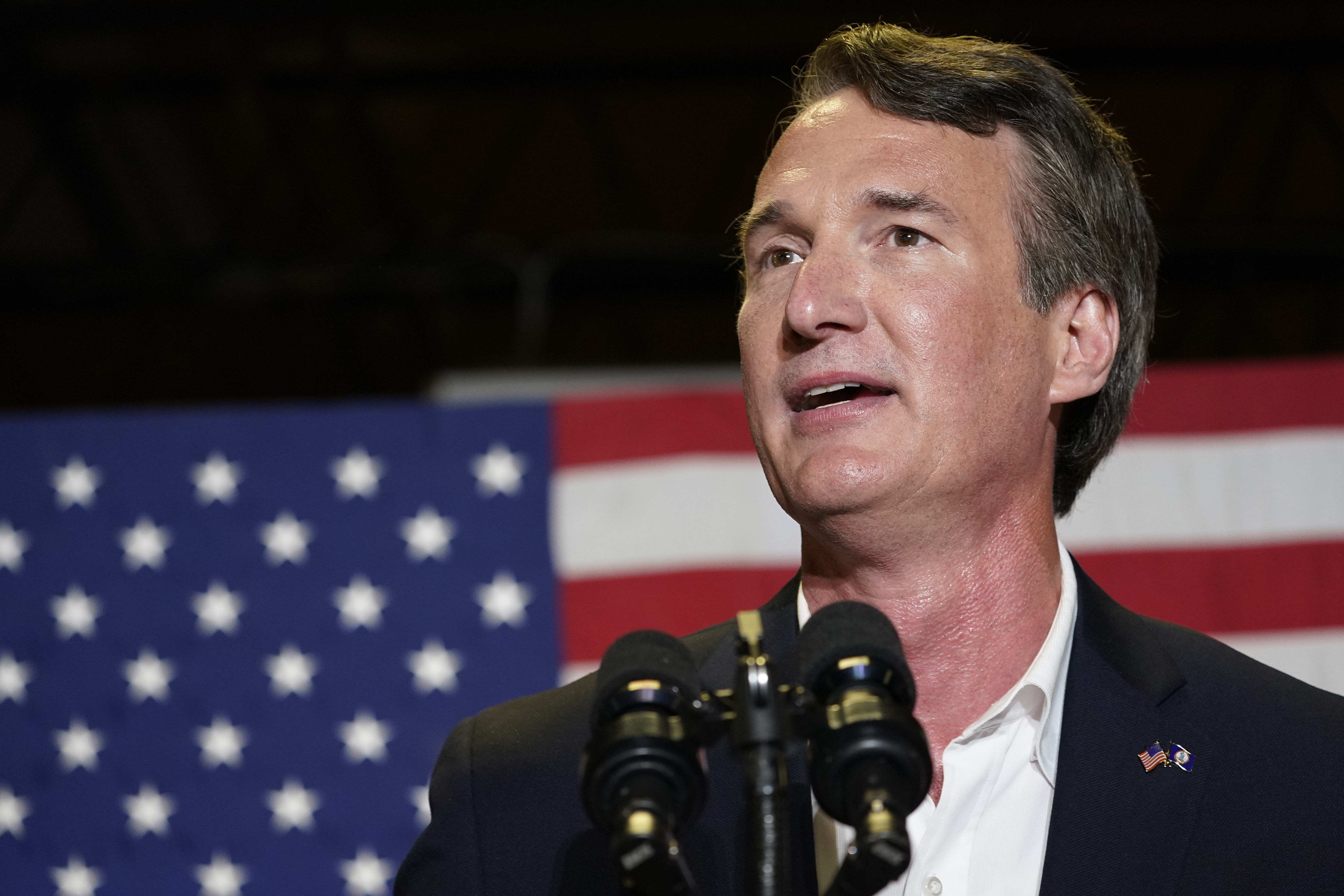 FILE - Republican gubernatorial candidate Glenn Youngkin speaks during an event in Richmond, Va., May 11, 2021. (AP Photo/Steve Helber, File)