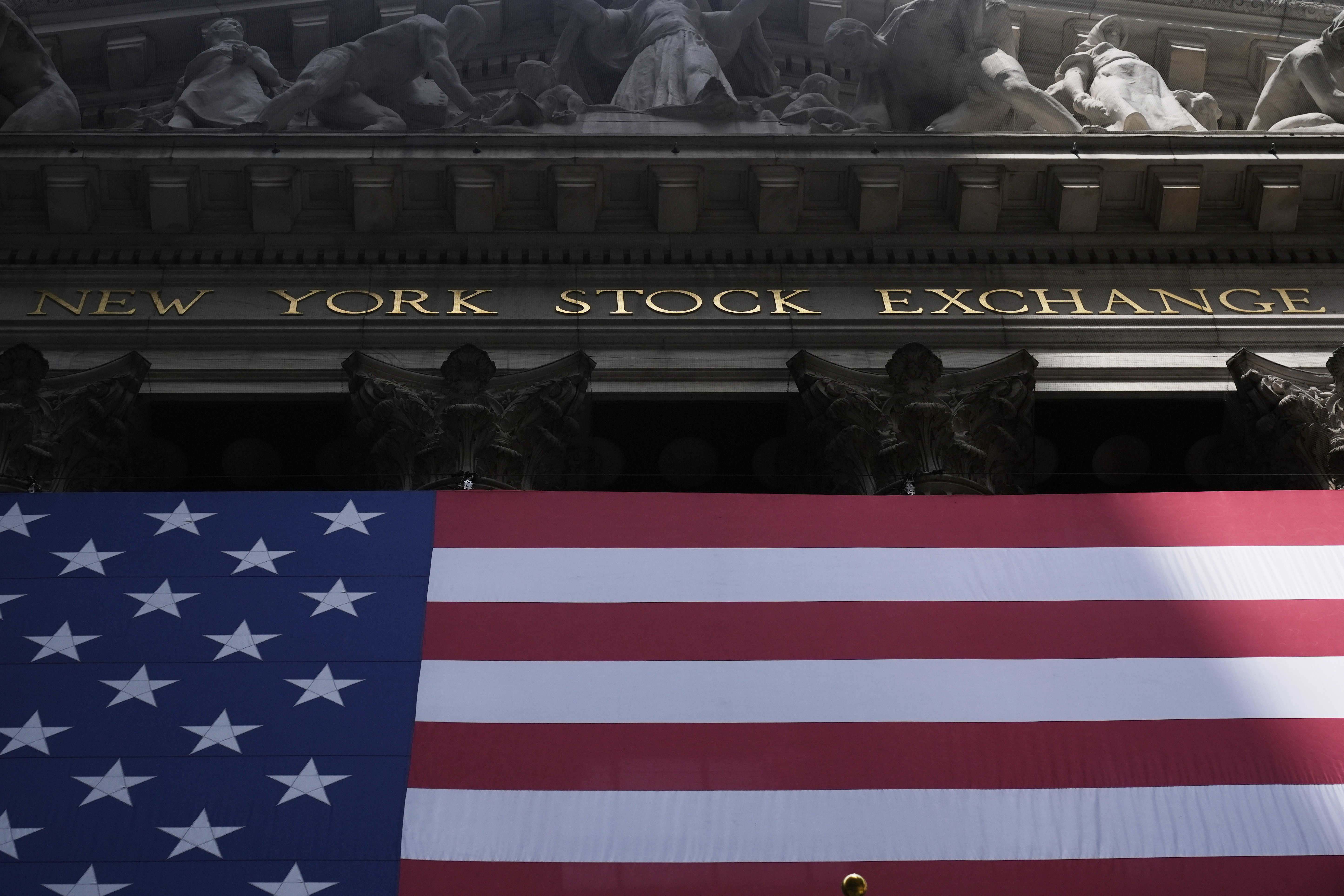 The New York Stock Exchange is seen in New York, Monday, July 14, 2025. (AP Photo/Seth Wenig)