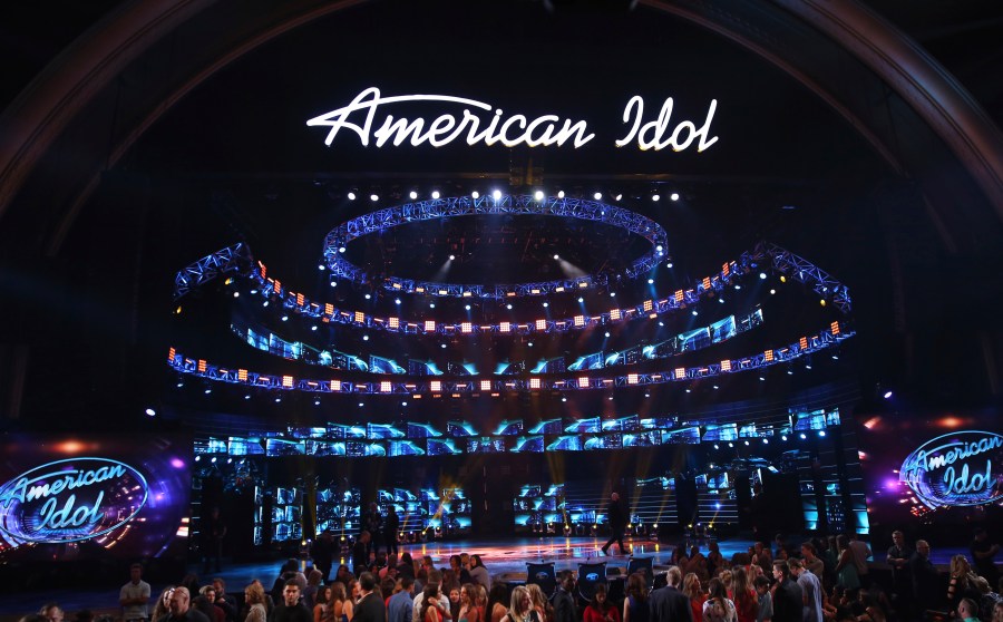 FILE - The stage at the "American Idol" farewell season finale at the Dolby Theatre on Thursday, April 7, 2016, in Los Angeles. (Photo by Matt Sayles/Invision/AP, File)