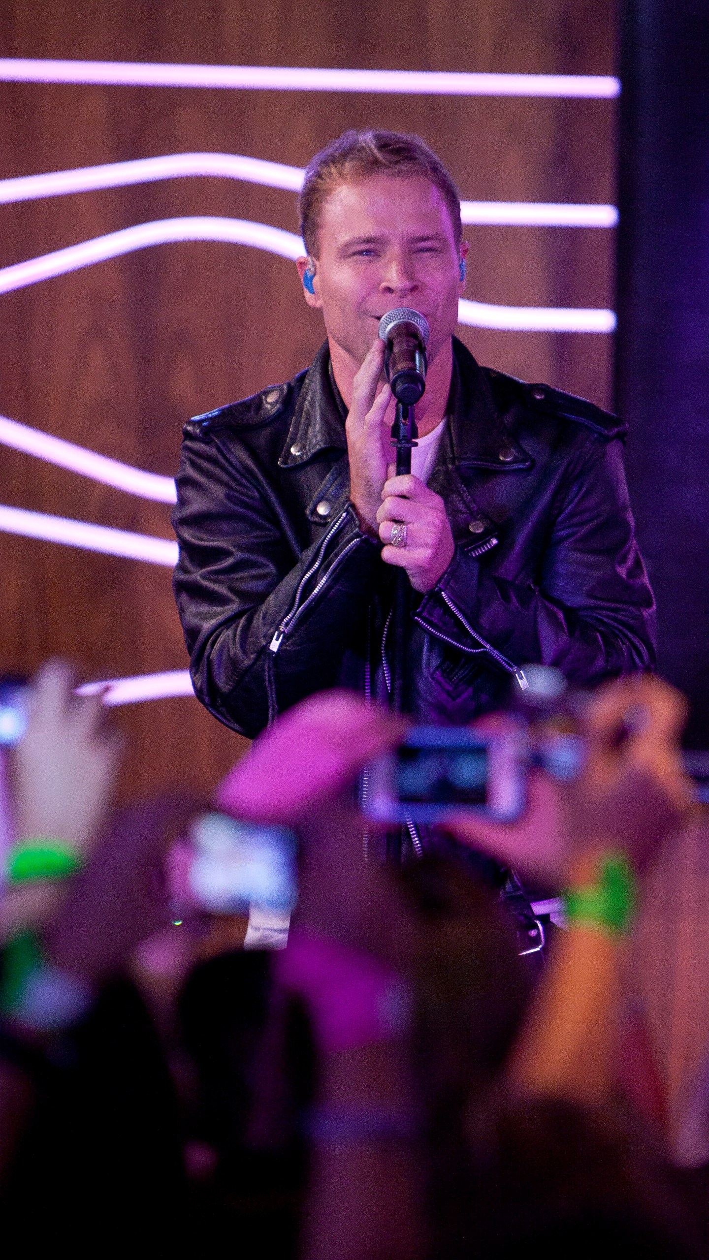 FILE - Brian Littrell, of the Backstreet Boys, attends a meeting with fans for the presentation of the album 'In A World Like This' at 40 Cafe in Madrid, Spain, Nov. 12, 2013. (AP Photo/Abraham Caro Marin, file)