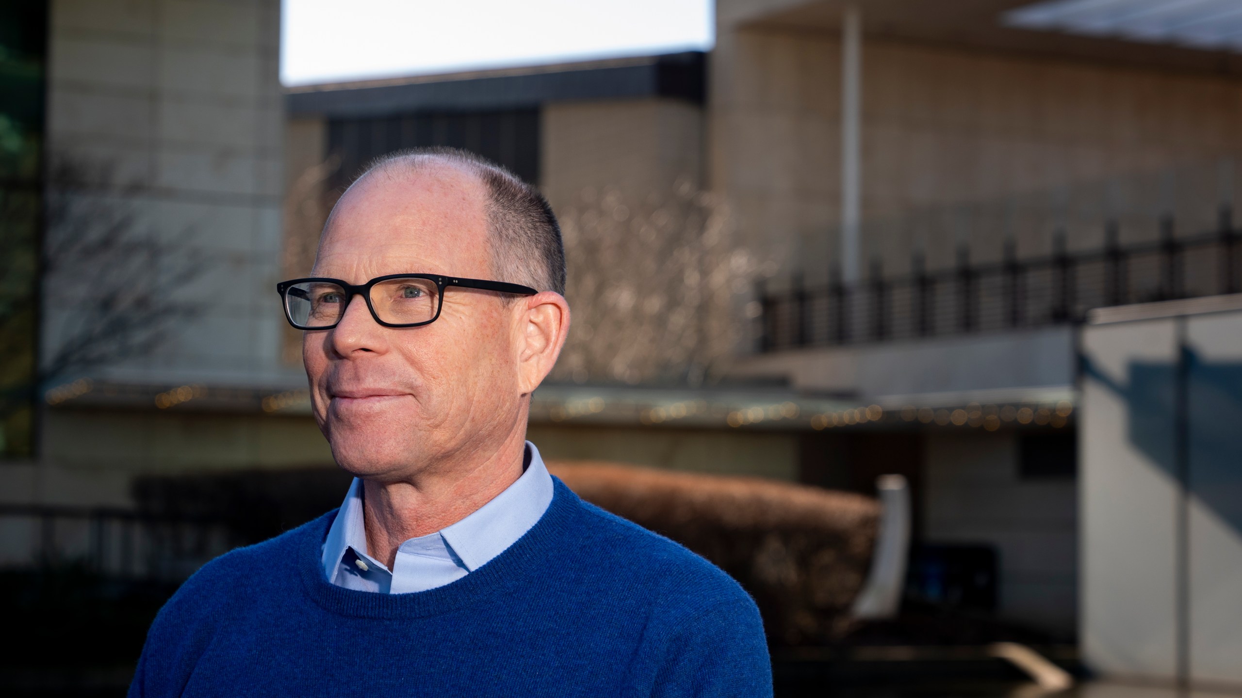 FILE - Gates Foundation CEO Mark Suzman poses for a portrait at the Gates Foundation campus Wednesday, Feb. 12, 2025, in Seattle. (AP Photo/Lindsey Wasson, file)