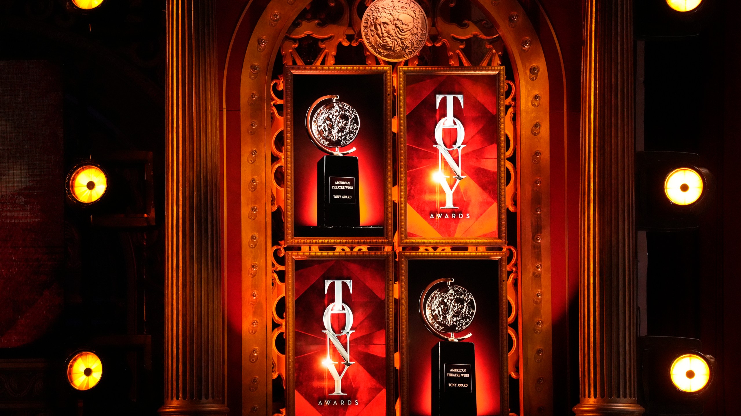 FILE -The stage appears at the 76th annual Tony Awards on Sunday, June 11, 2023, at the United Palace theater in New York. (Photo by Charles Sykes/Invision/AP, File)