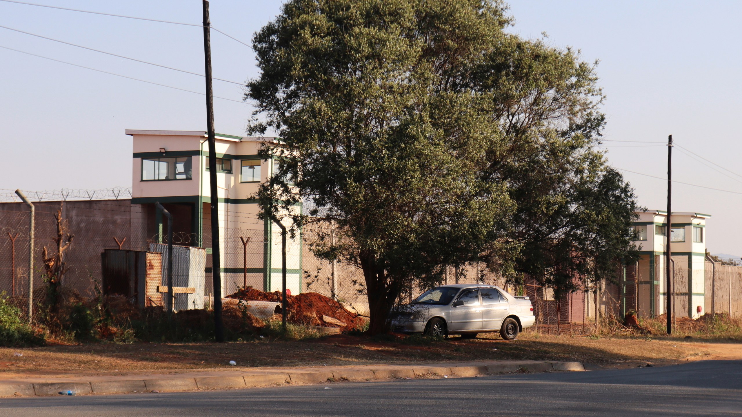 A guard tower at Matsapha Correctional Complex is seen in Matsapha, near Mbabane, Eswatini, Thursday July 17, 2025. (AP Photo)