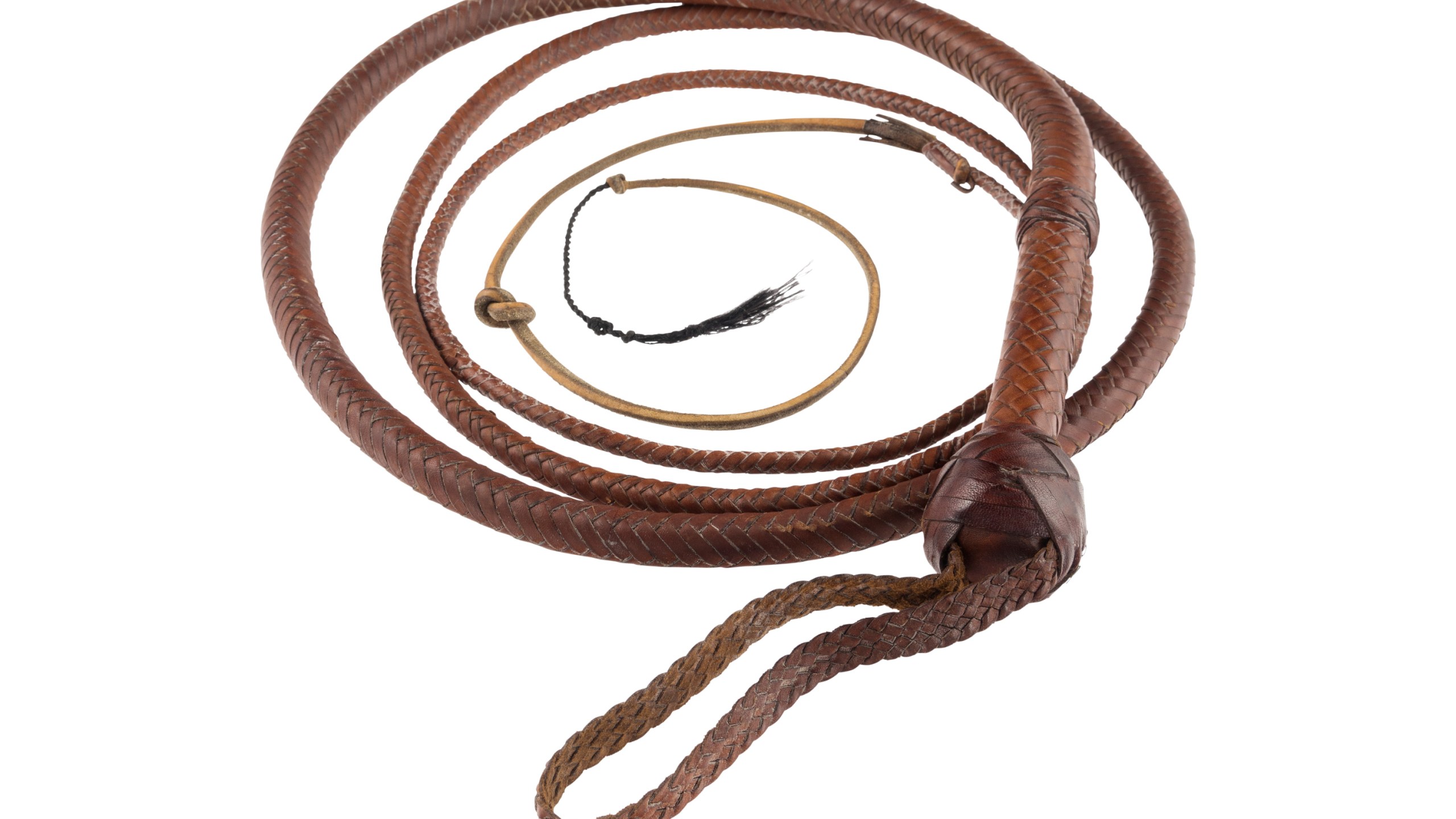 FILE - This image shows a whip wielded by Harrison Ford in "Indiana Jones and the Last Crusade." (Heritage Auctions via AP, File)