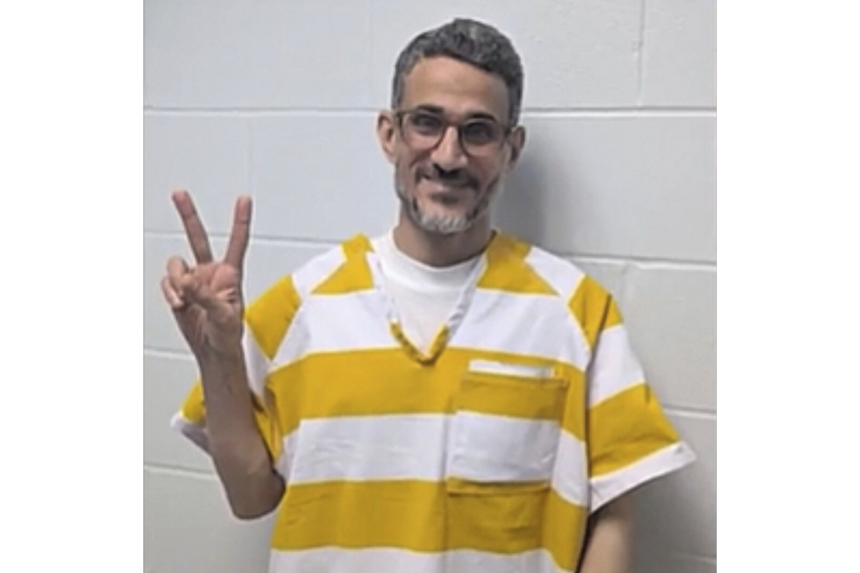 This undated photo provided by immigration attorney Franchel Daniel shows Ayman Soliman in the Butler County Jail in Hamilton, Ohio, after he was detained on July 9, 2025, during a routine check-in with immigration officials. (Julia Healy via AP)